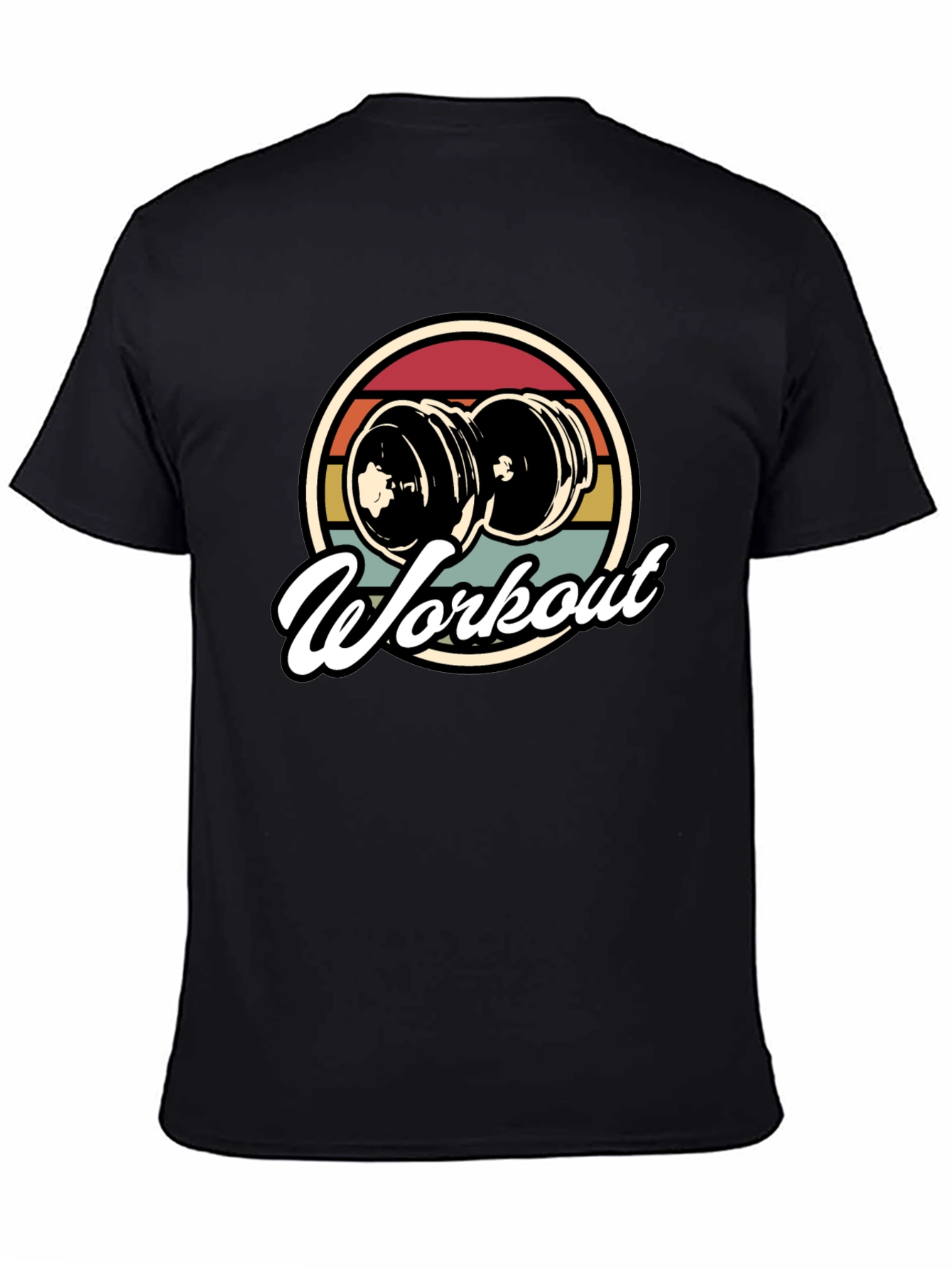 Workout Retro Style Black T-Shirt