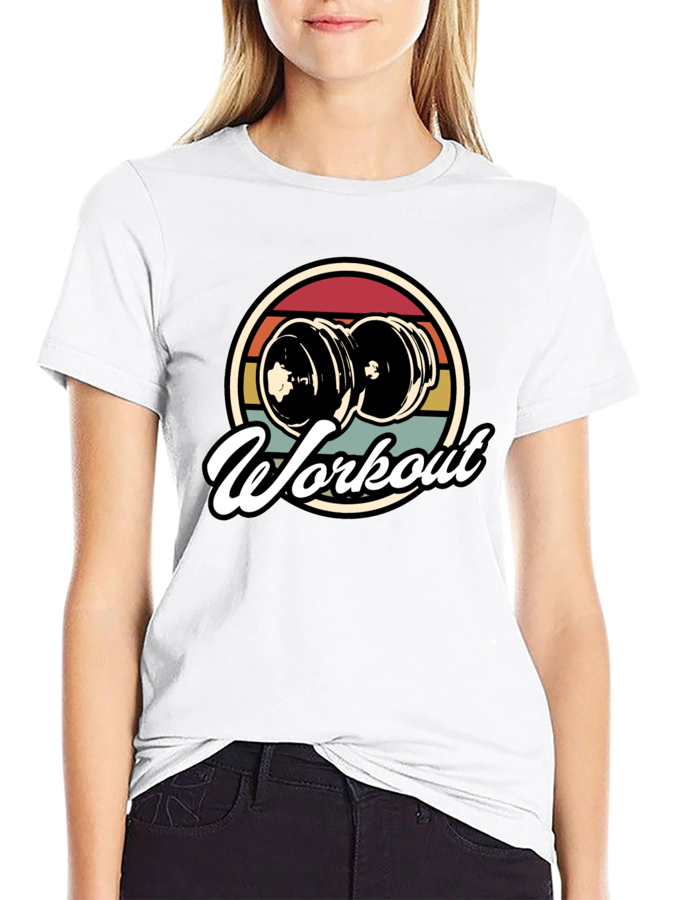 Workout Retro Style Black T-Shirt