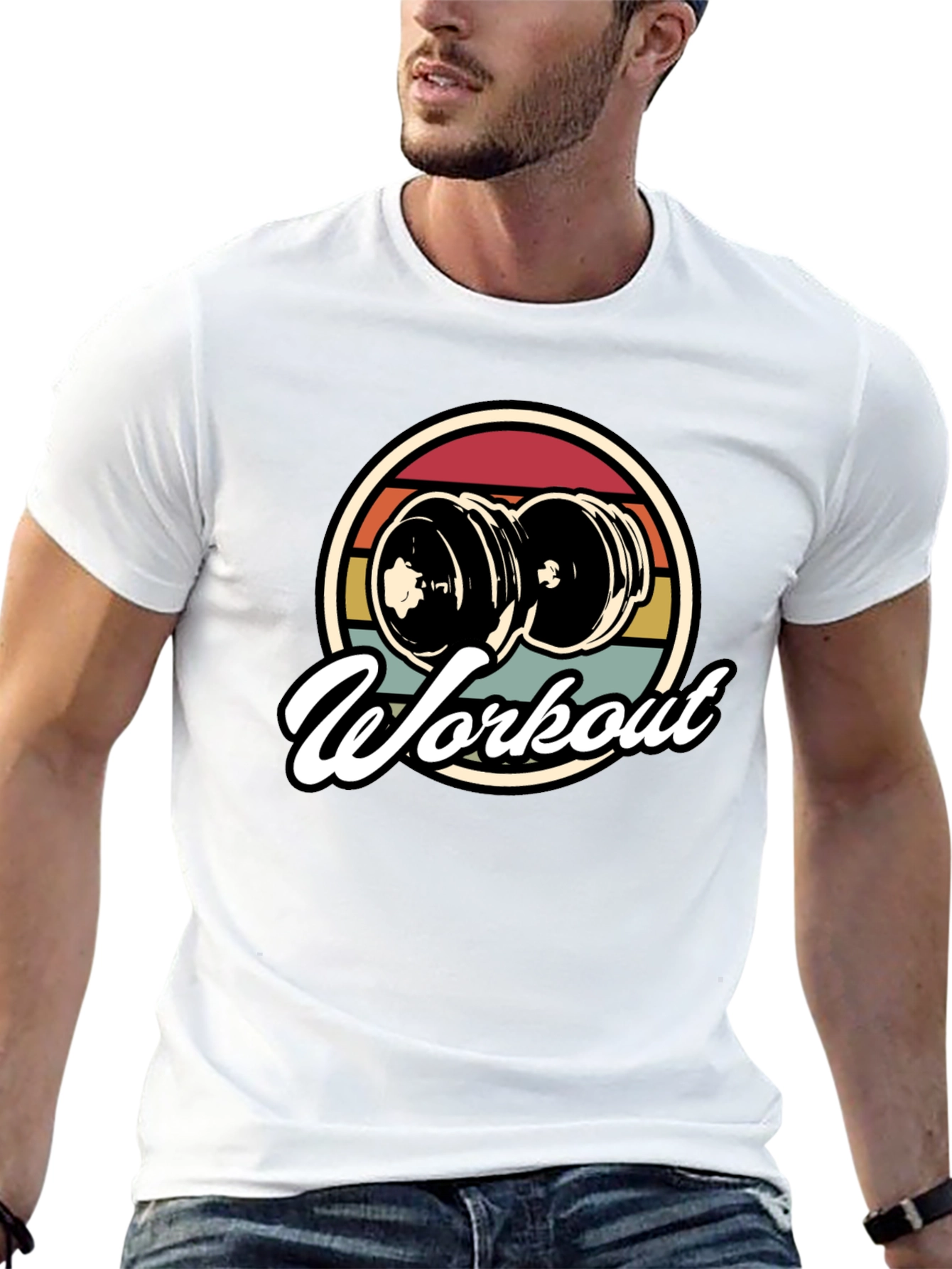 Workout Retro Style Black T-Shirt