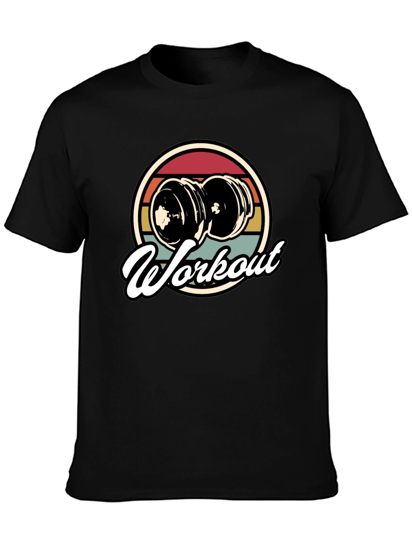 Workout Retro Style Black T-Shirt