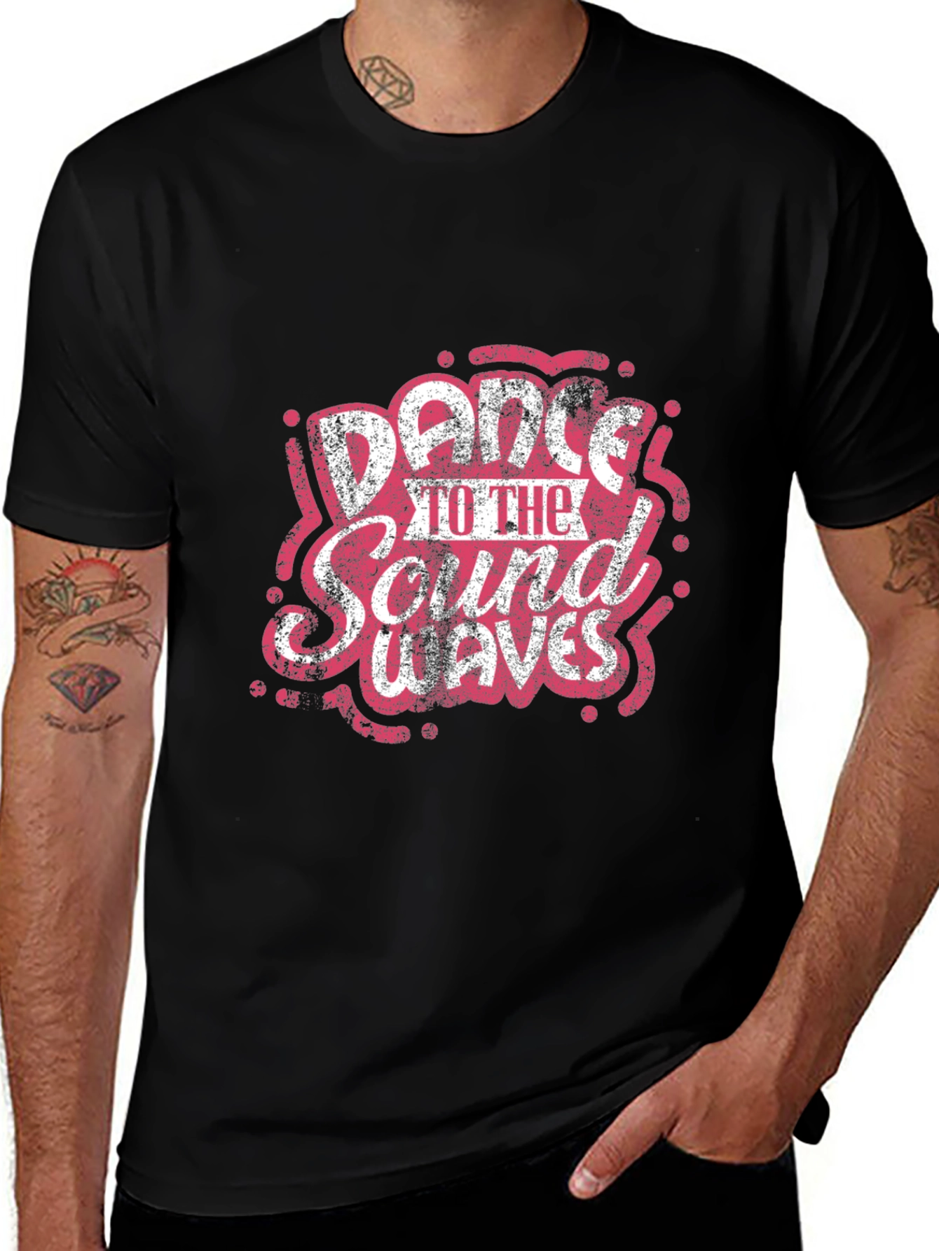 Dance to the Sound Waves Graphic Tee - Black