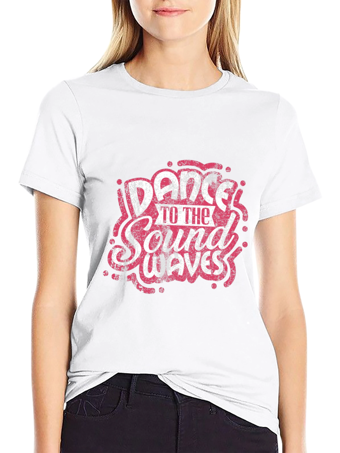 Dance to the Sound Waves Graphic Tee - Black