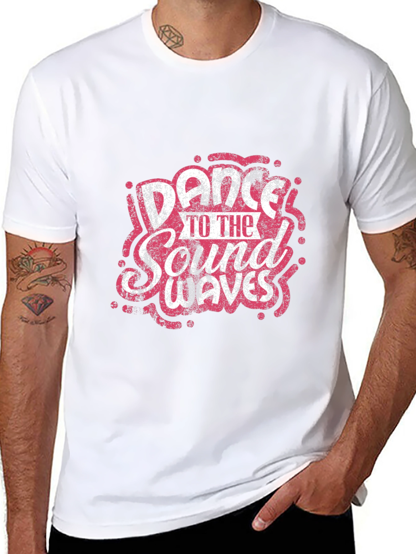 Dance to the Sound Waves Graphic Tee - Black