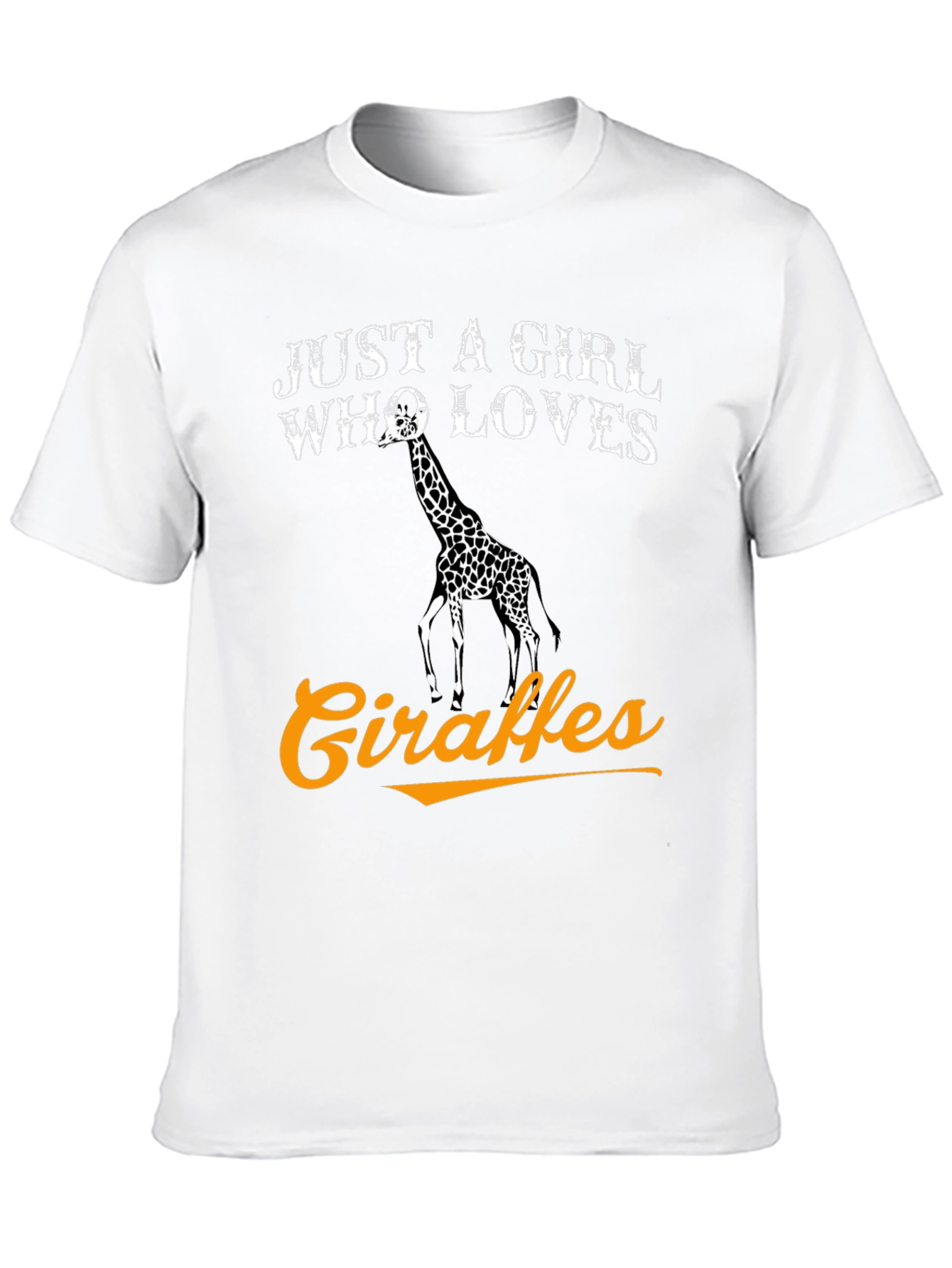 Just A Girl Who Loves Giraffes Black T-Shirt