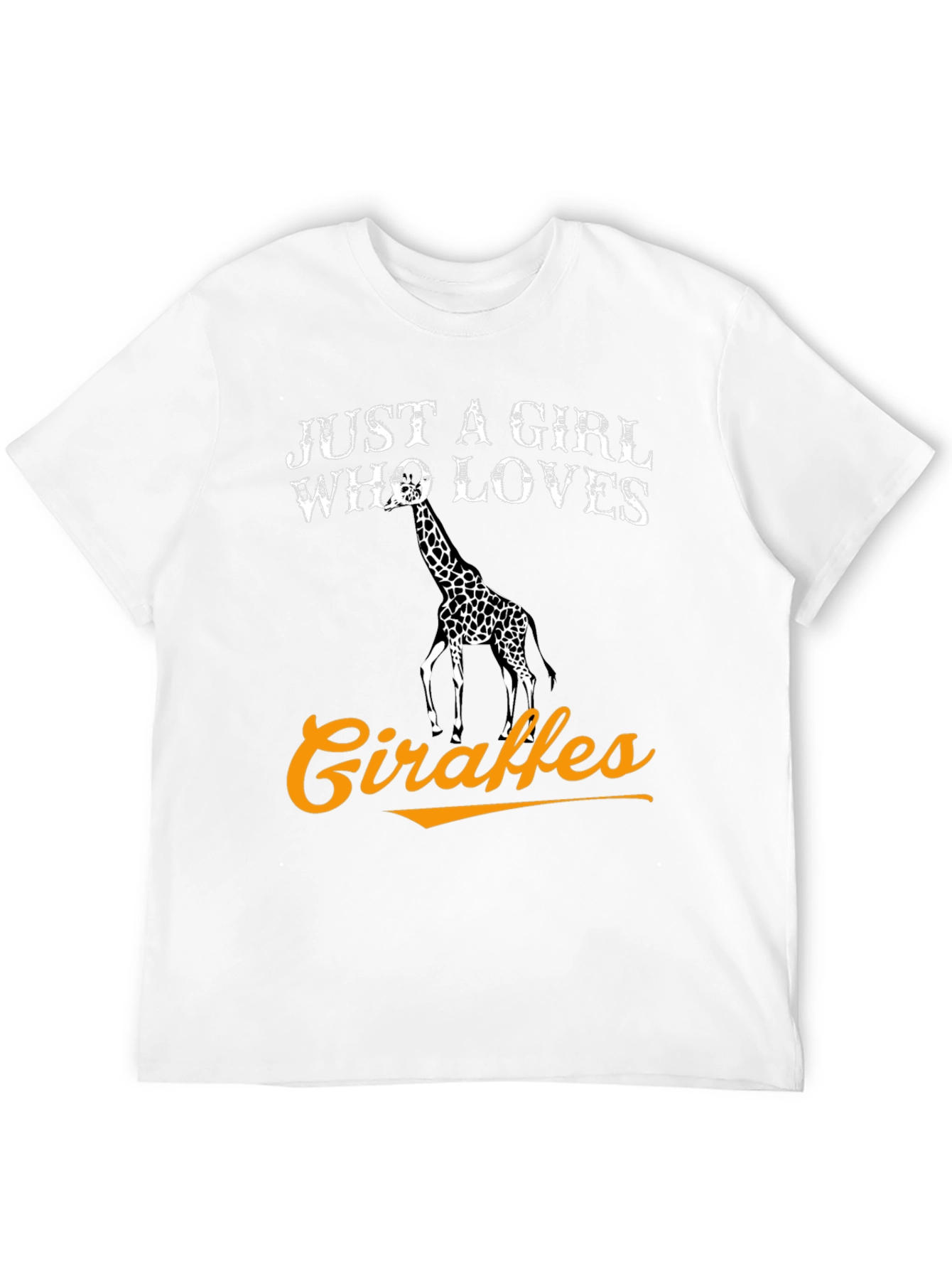 Just A Girl Who Loves Giraffes Black T-Shirt