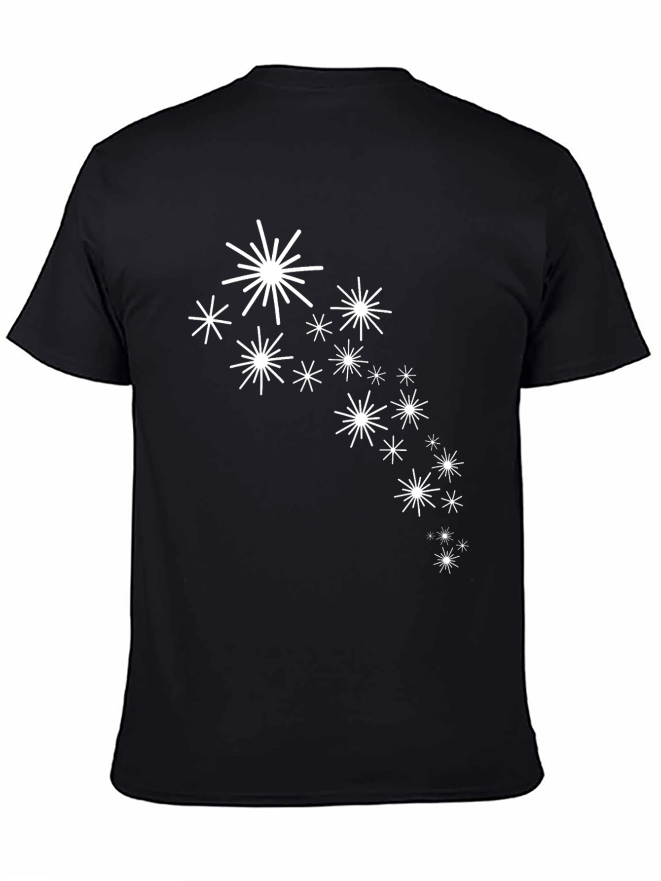 Stylish Black Tee with White Starburst Design