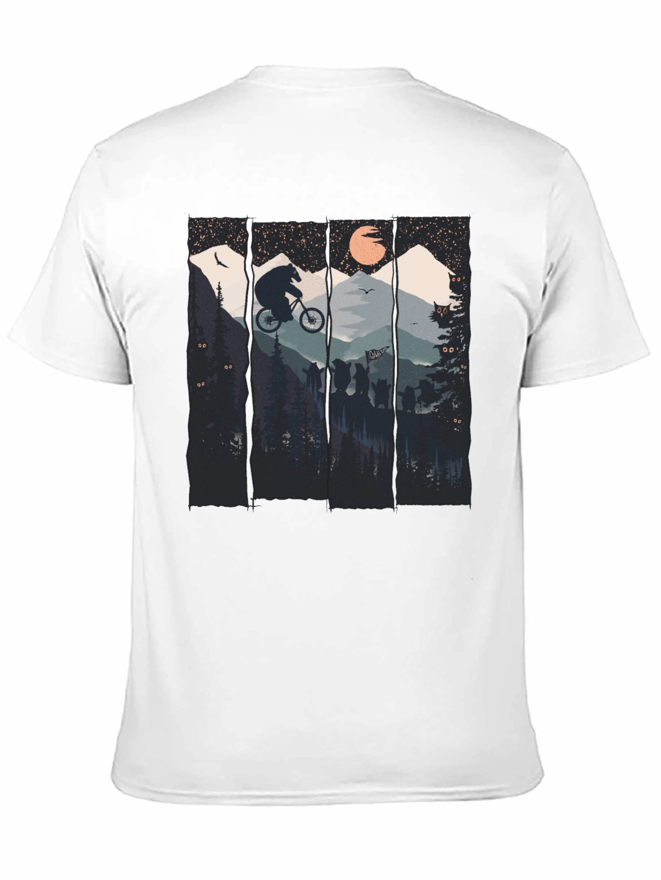 Bear Mountain Biking Graphic Tee - Black Cotton T-Shirt