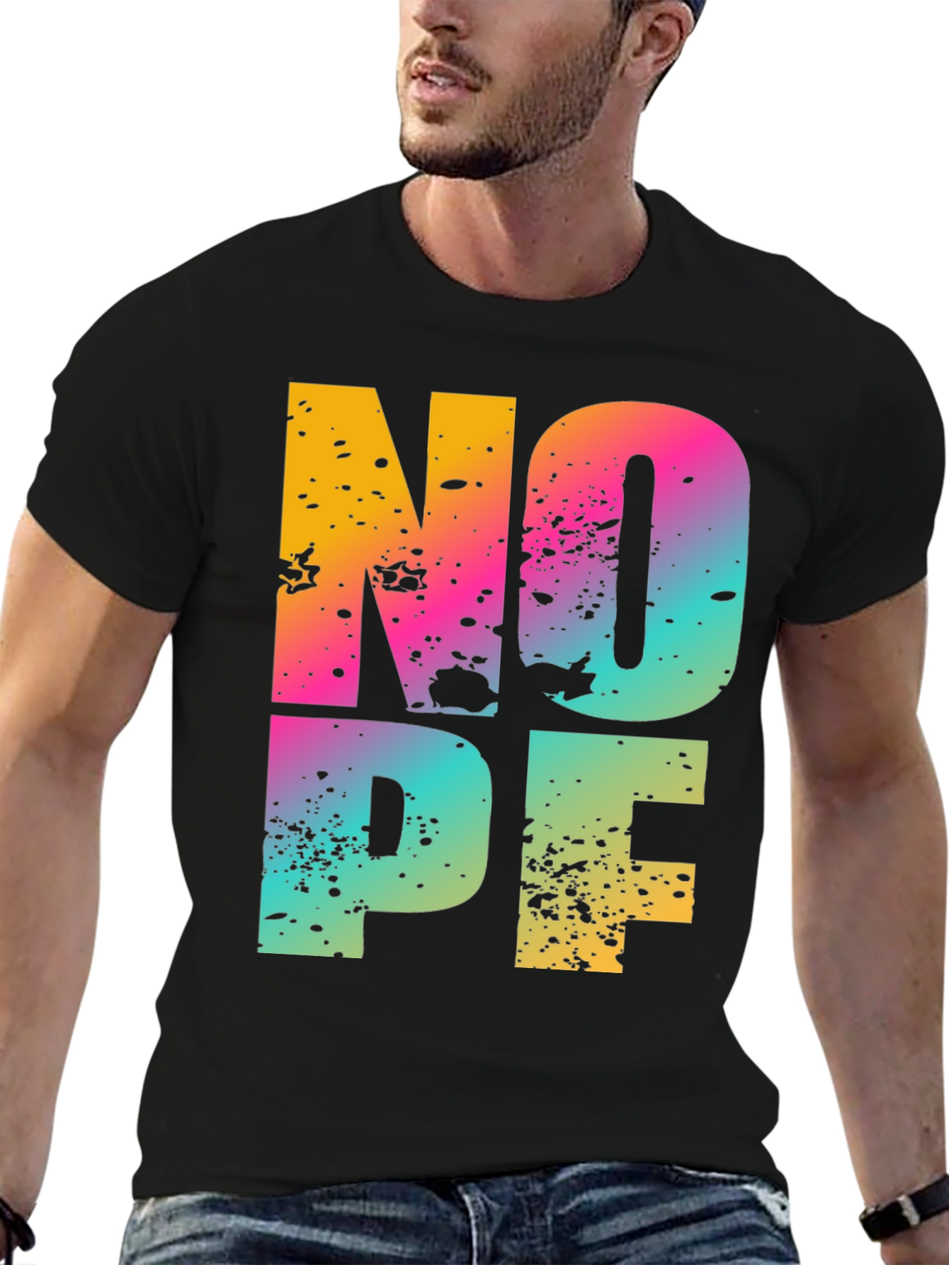 Colorful NOPE Graphic T-Shirt