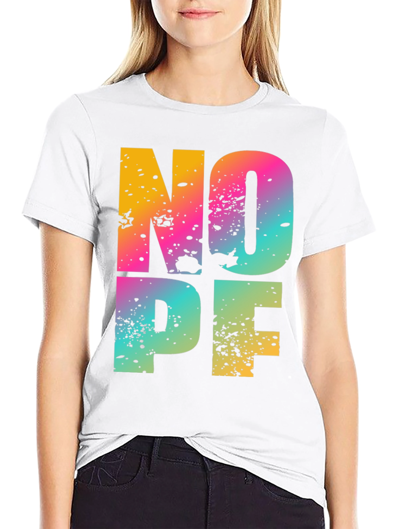 Colorful NOPE Graphic T-Shirt
