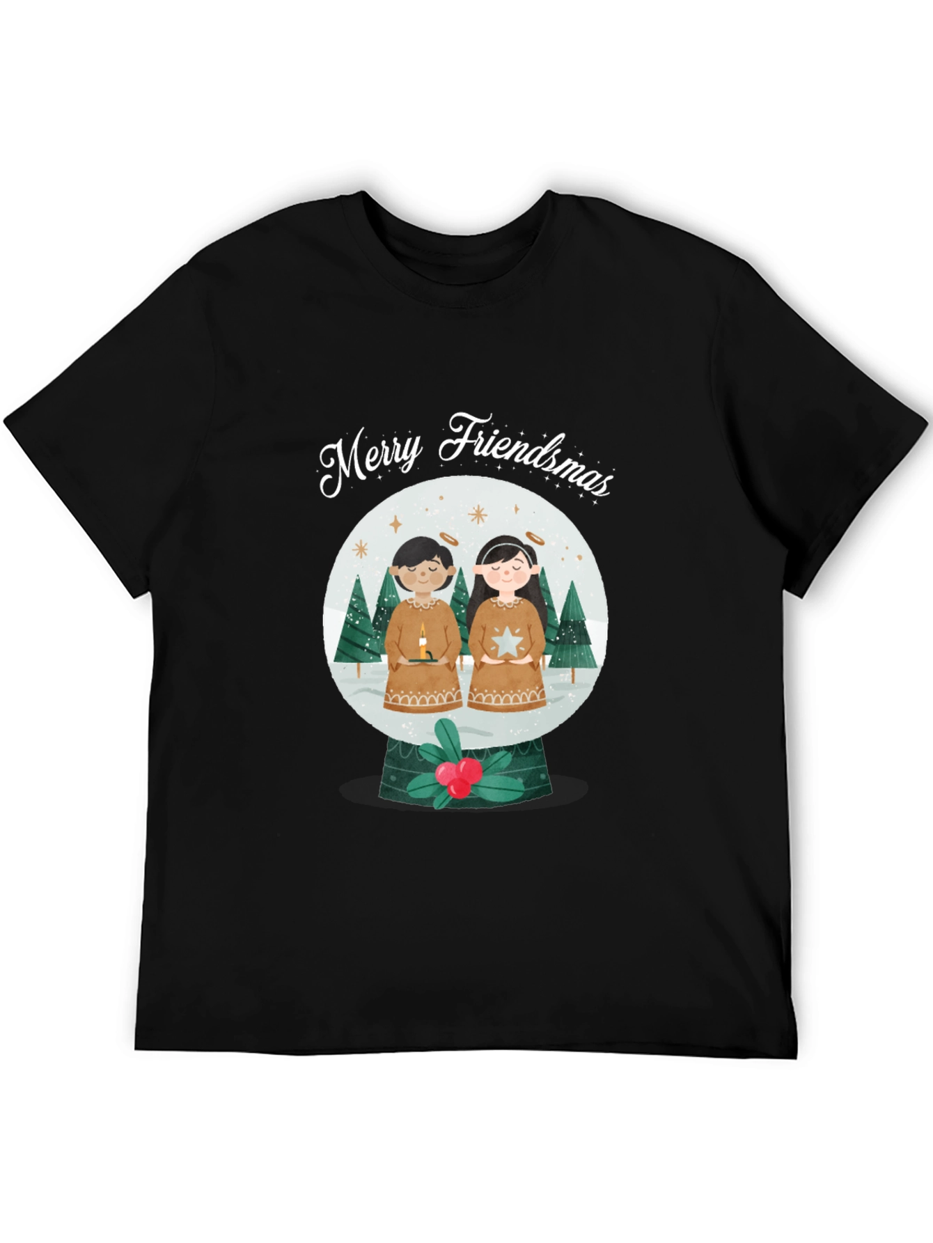 Merry Friendsmas Black T-Shirt
