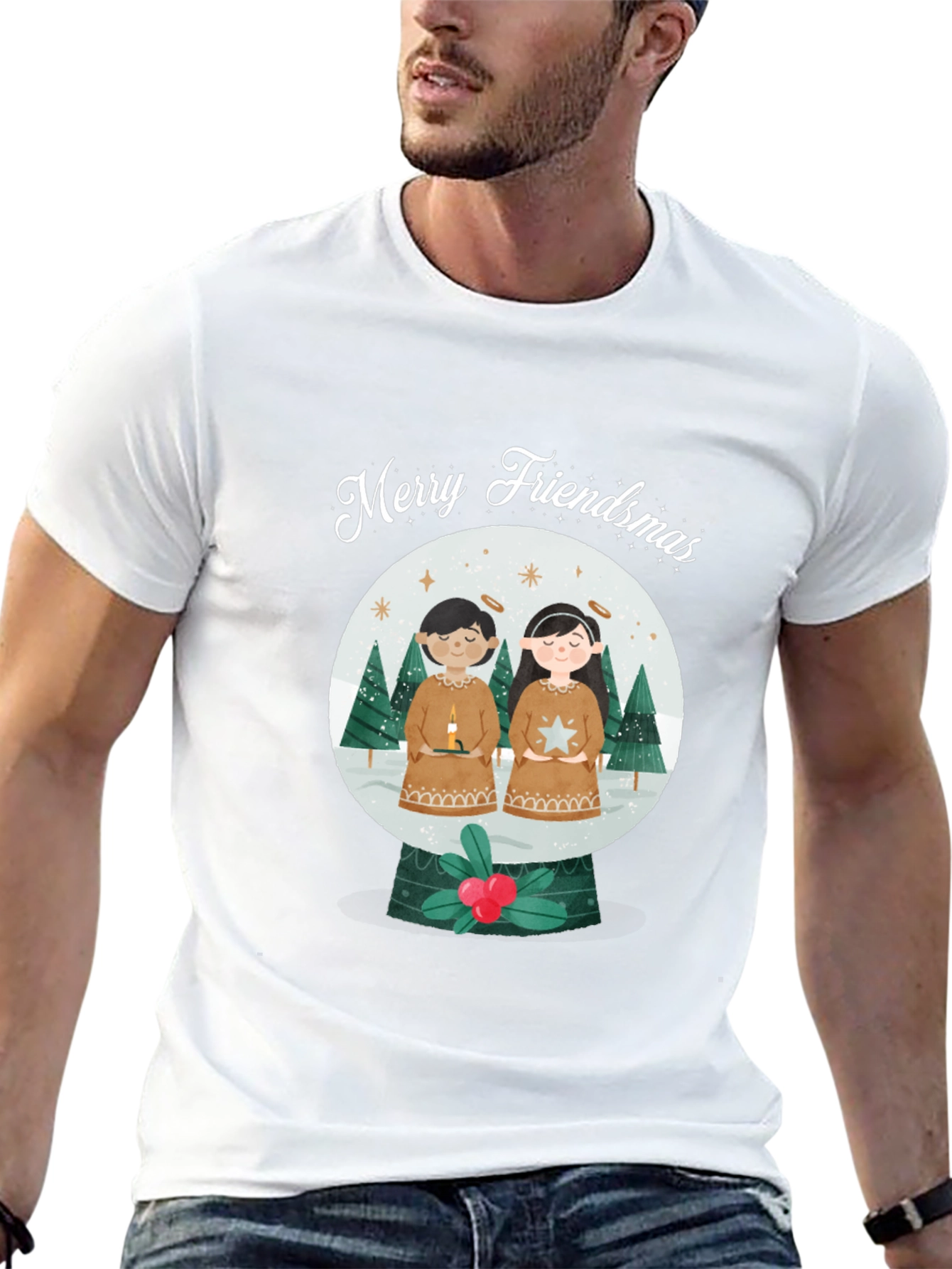 Merry Friendsmas Black T-Shirt