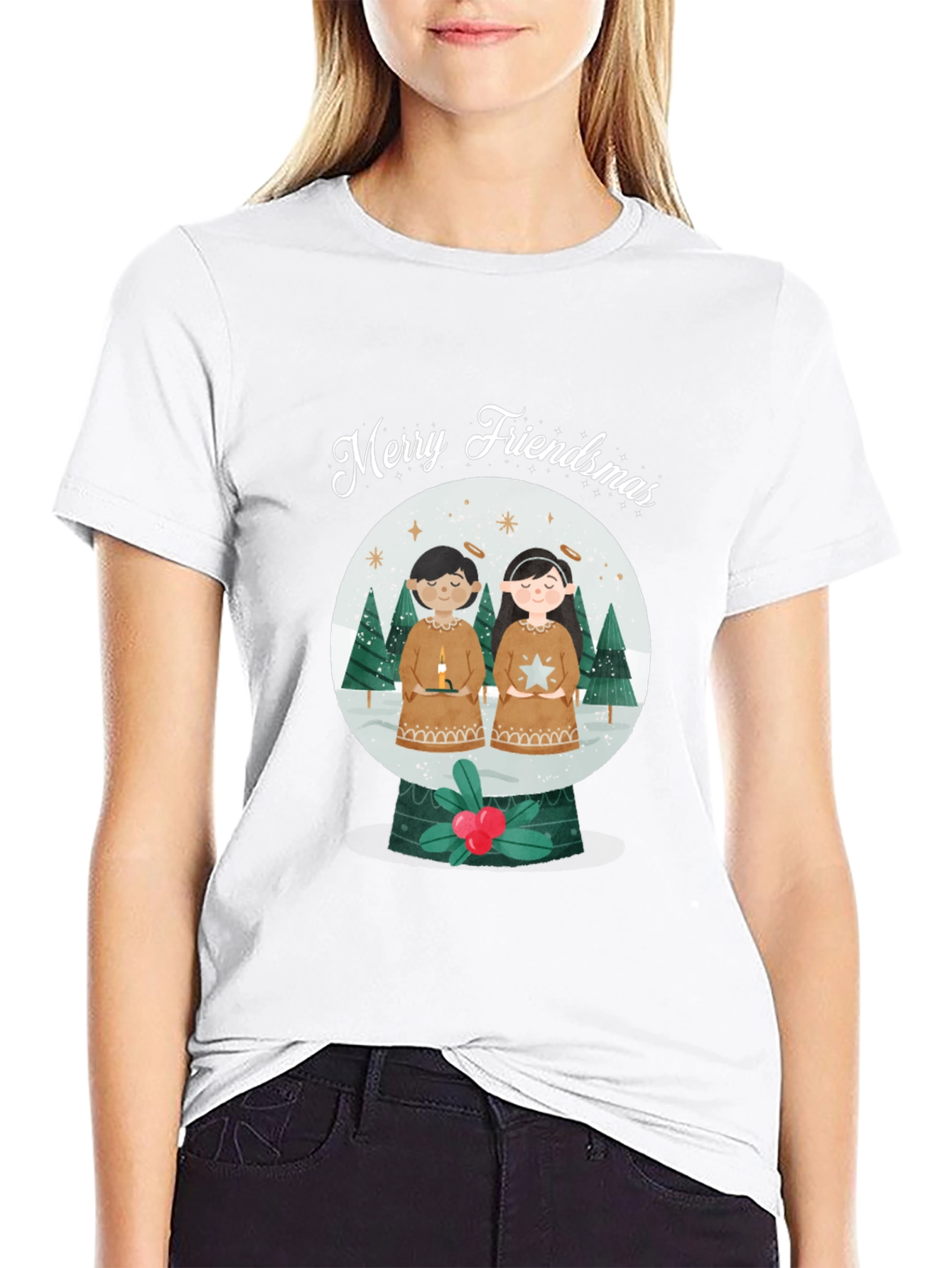 Merry Friendsmas Black T-Shirt