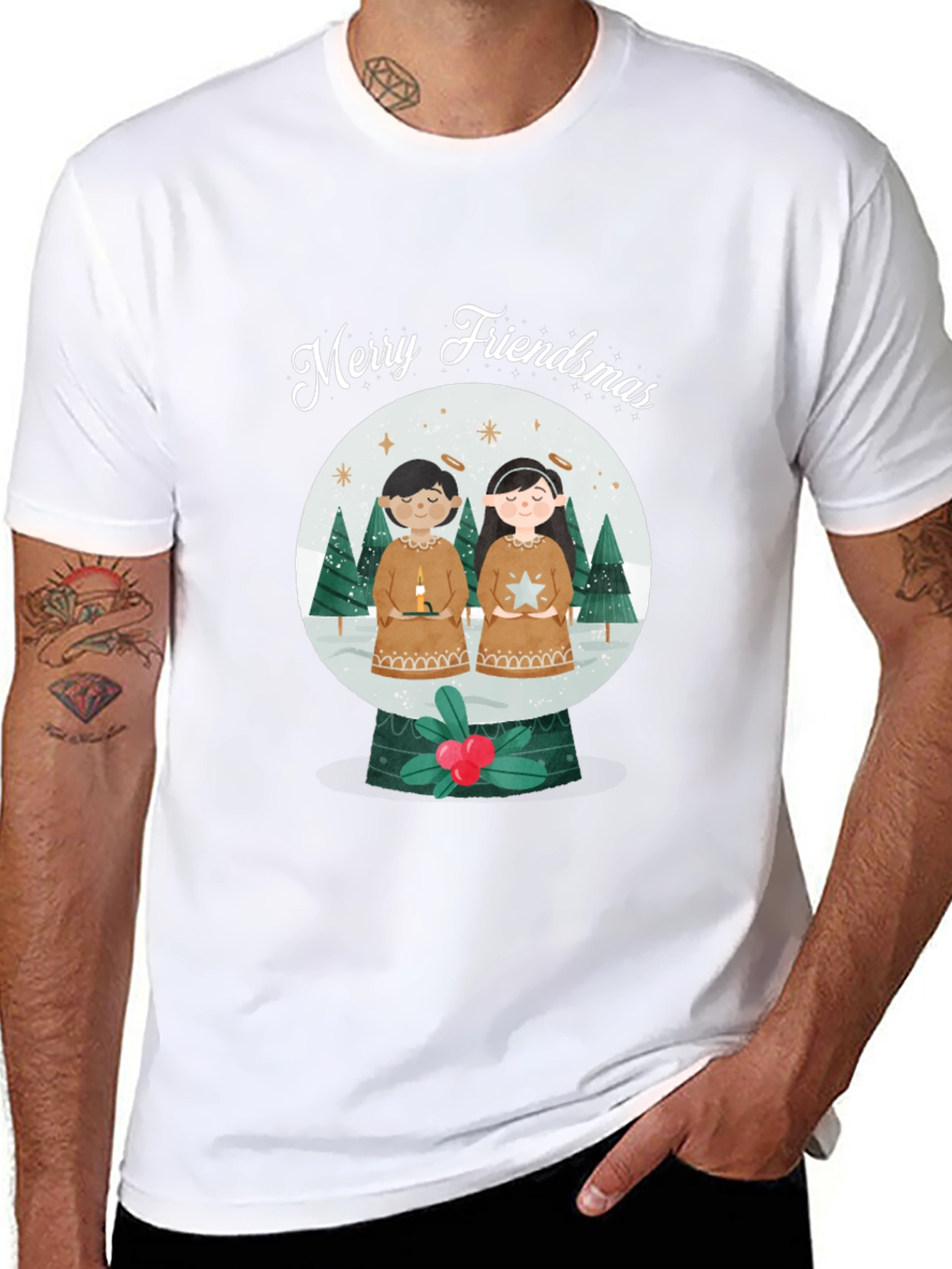 Merry Friendsmas Black T-Shirt