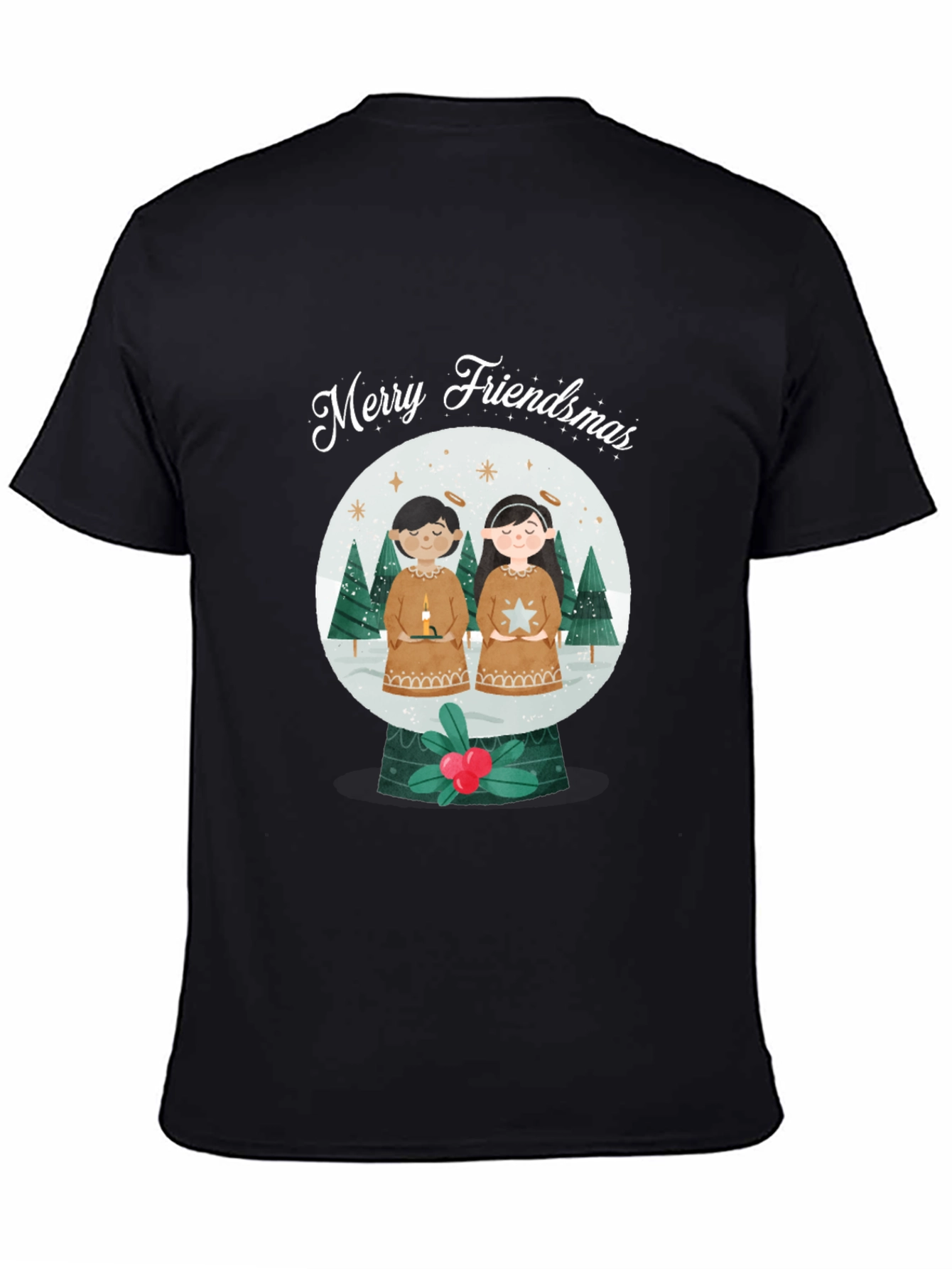 Merry Friendsmas Black T-Shirt