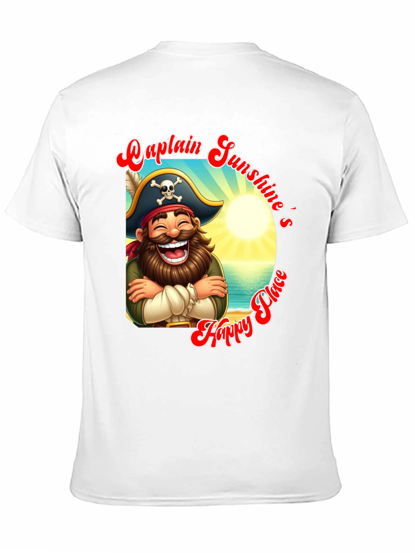 Captain Sunshines Happy Place Black T-Shirt