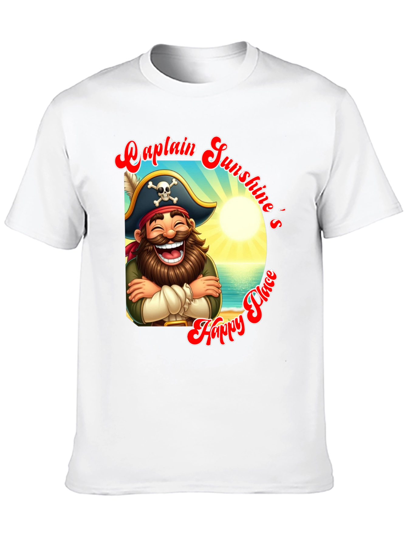Captain Sunshines Happy Place Black T-Shirt