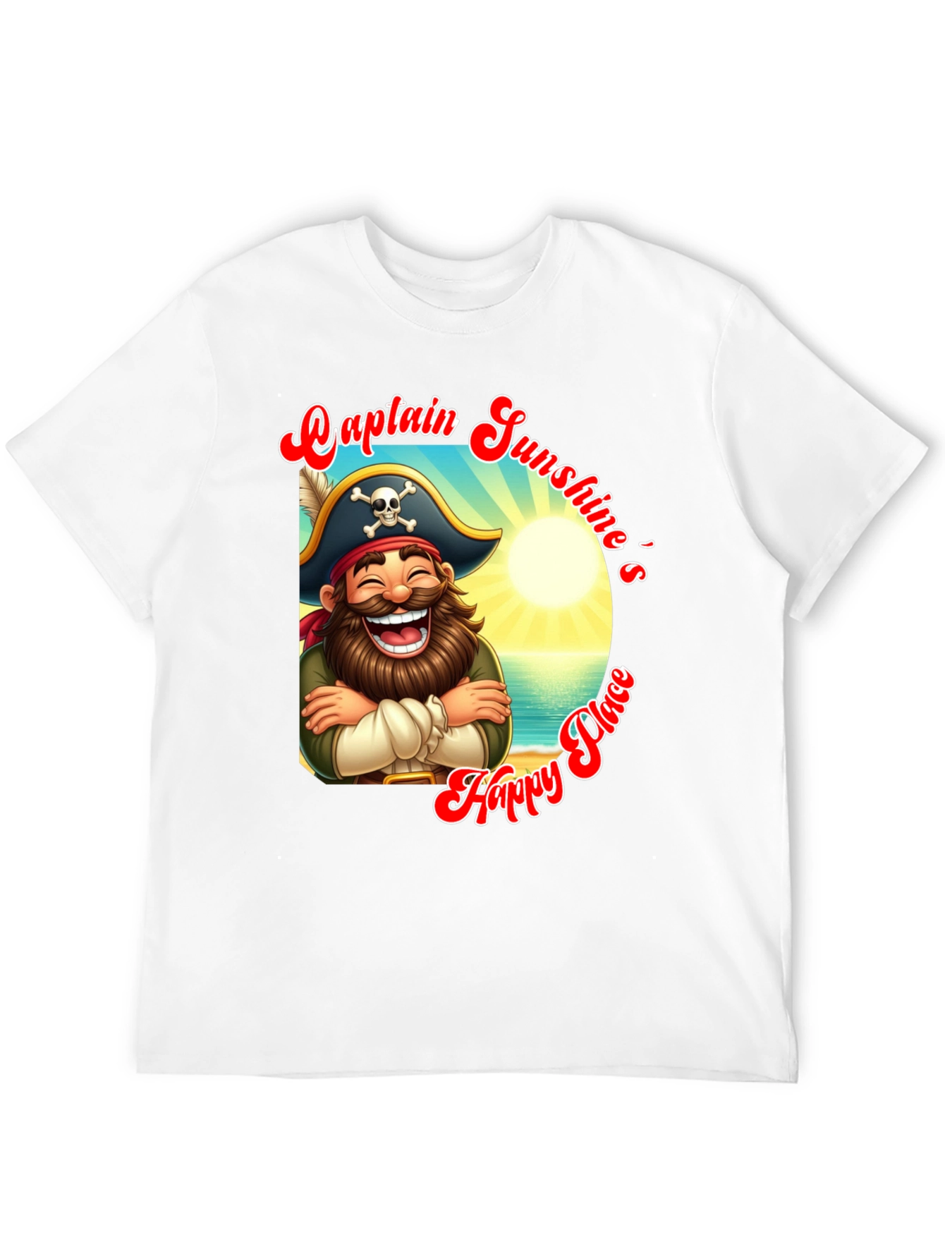 Captain Sunshines Happy Place Black T-Shirt