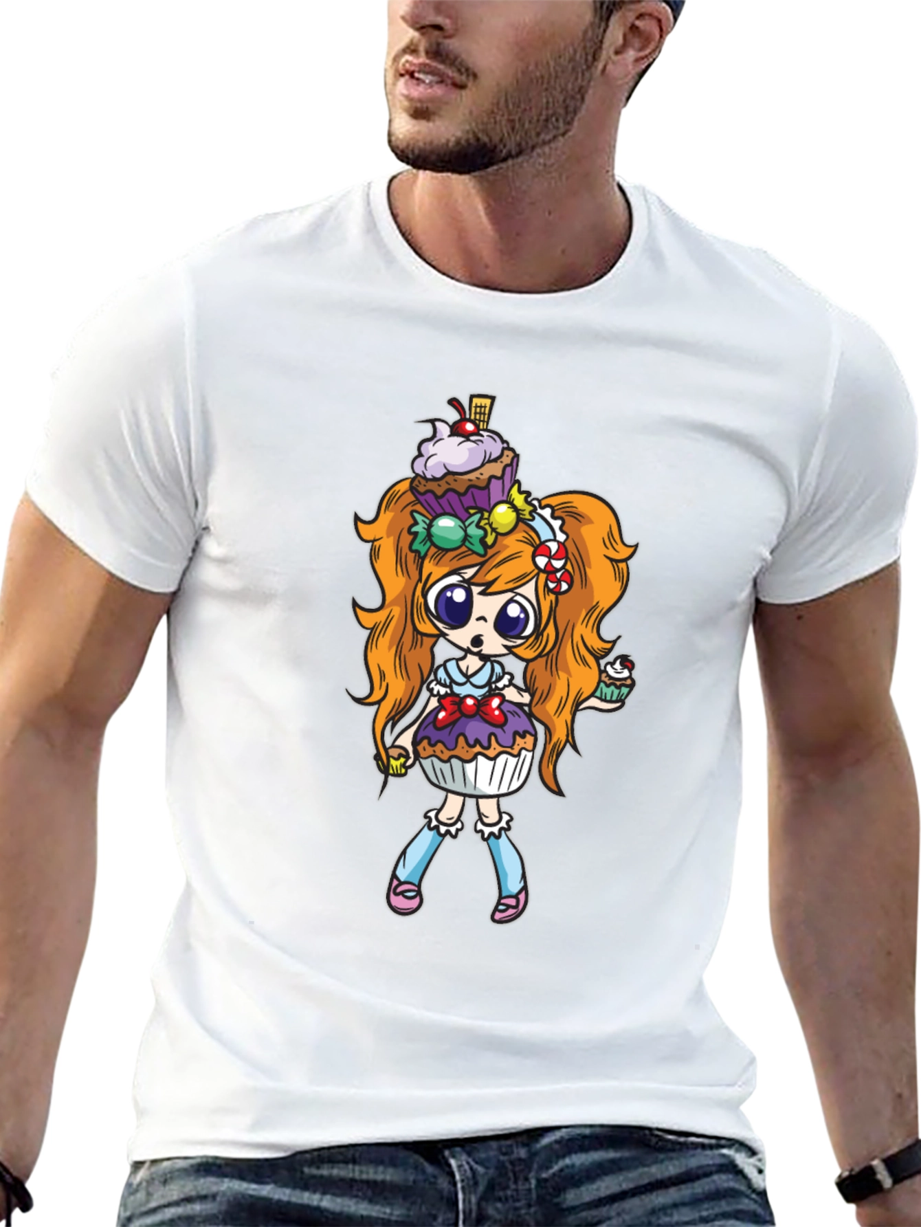 Cupcake Girl Graphic Black T-Shirt
