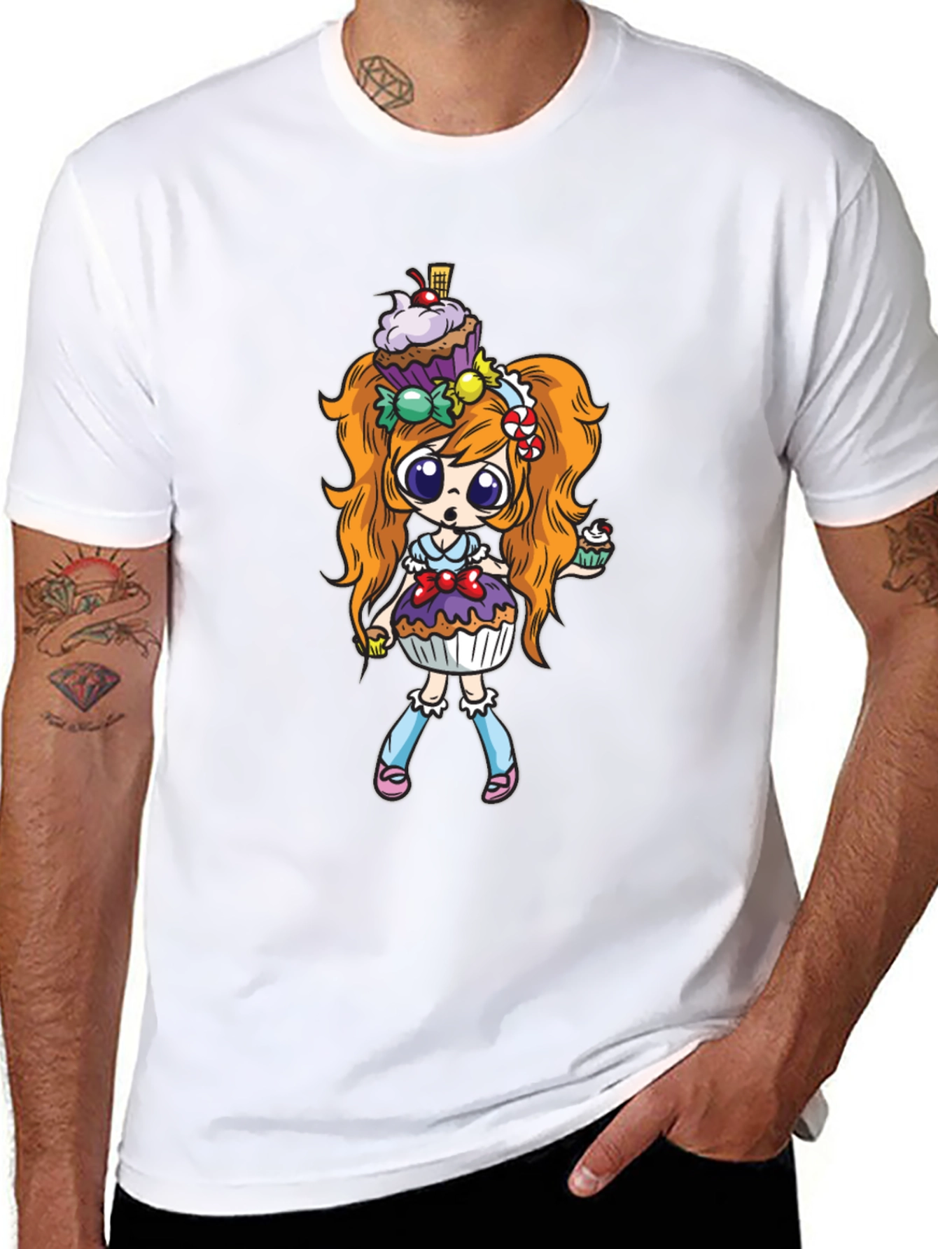 Cupcake Girl Graphic Black T-Shirt