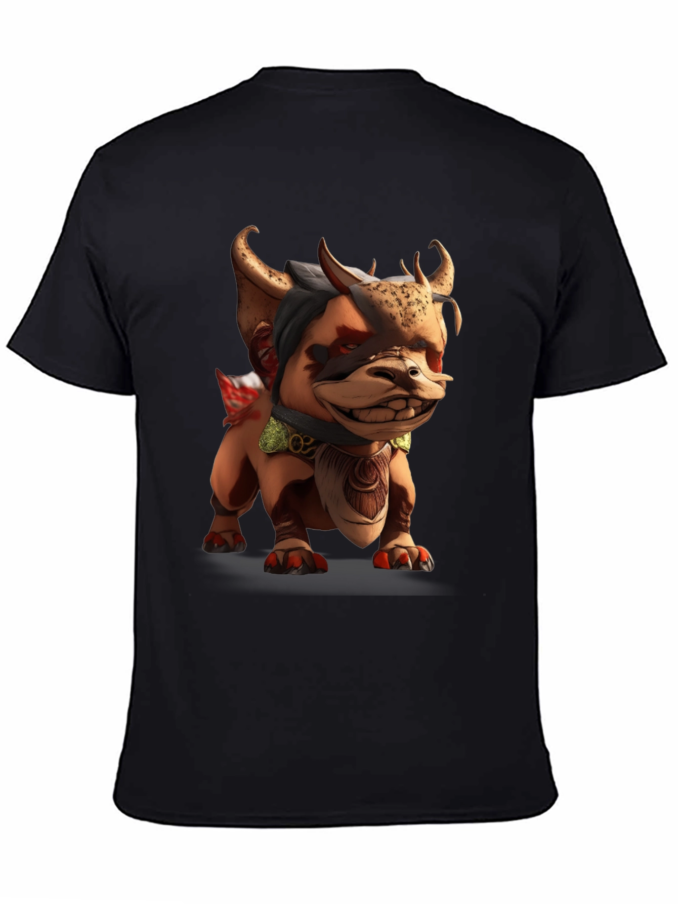 Cartoon Monster Graphic Black T-Shirt