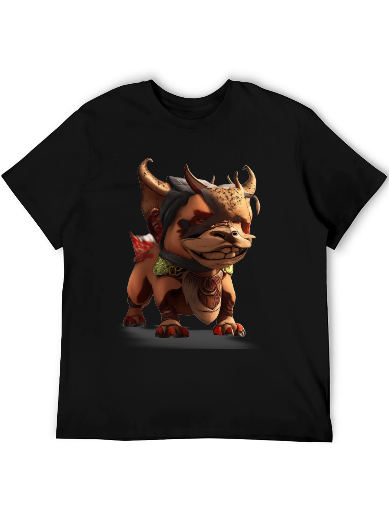 Cartoon Monster Graphic Black T-Shirt