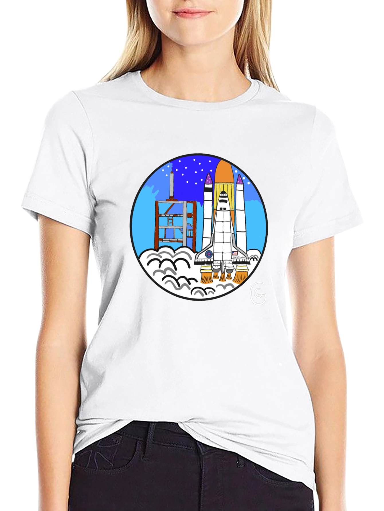 Space Shuttle Launch Graphic T-Shirt