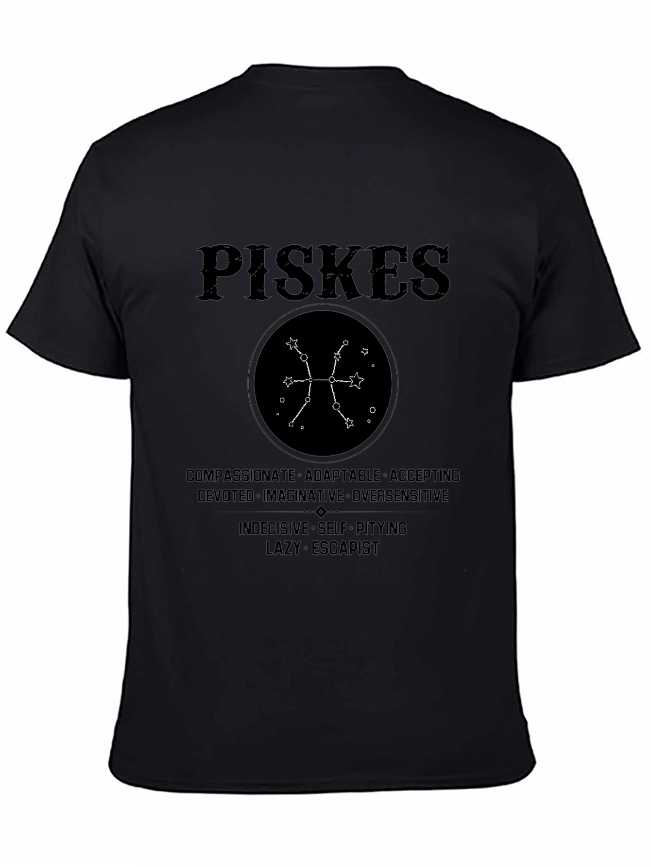 Pisces Zodiac Sign T-Shirt - Compassionate Adaptable Design