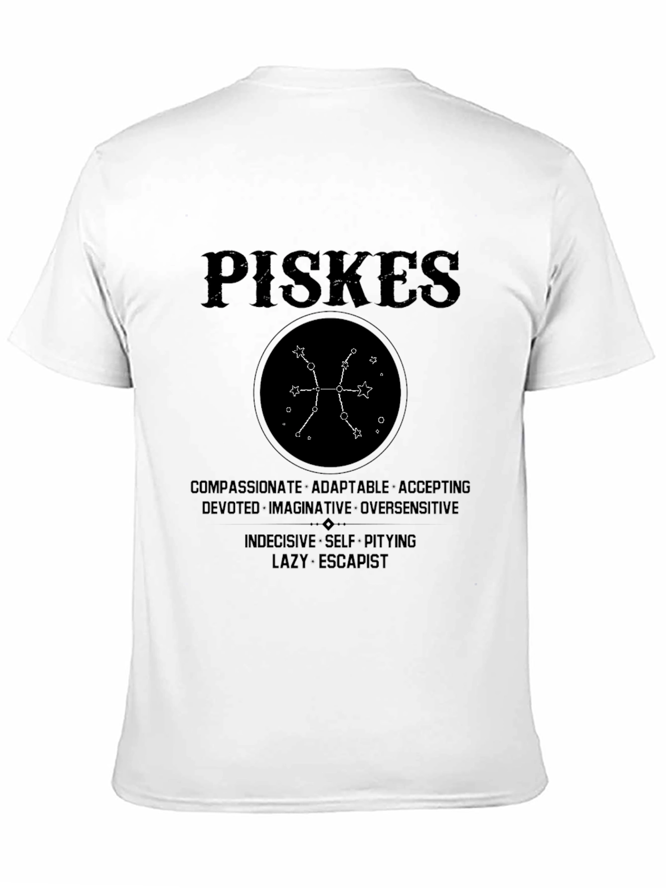 Pisces Zodiac Sign T-Shirt - Compassionate Adaptable Design
