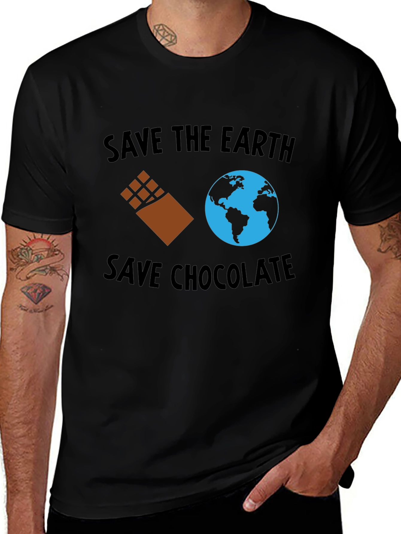 Save the Earth Save Chocolate Black T-Shirt