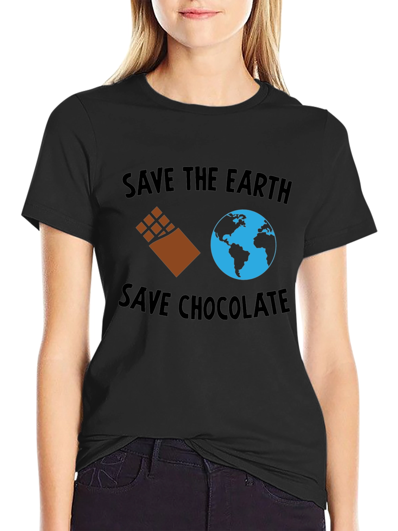 Save the Earth Save Chocolate Black T-Shirt