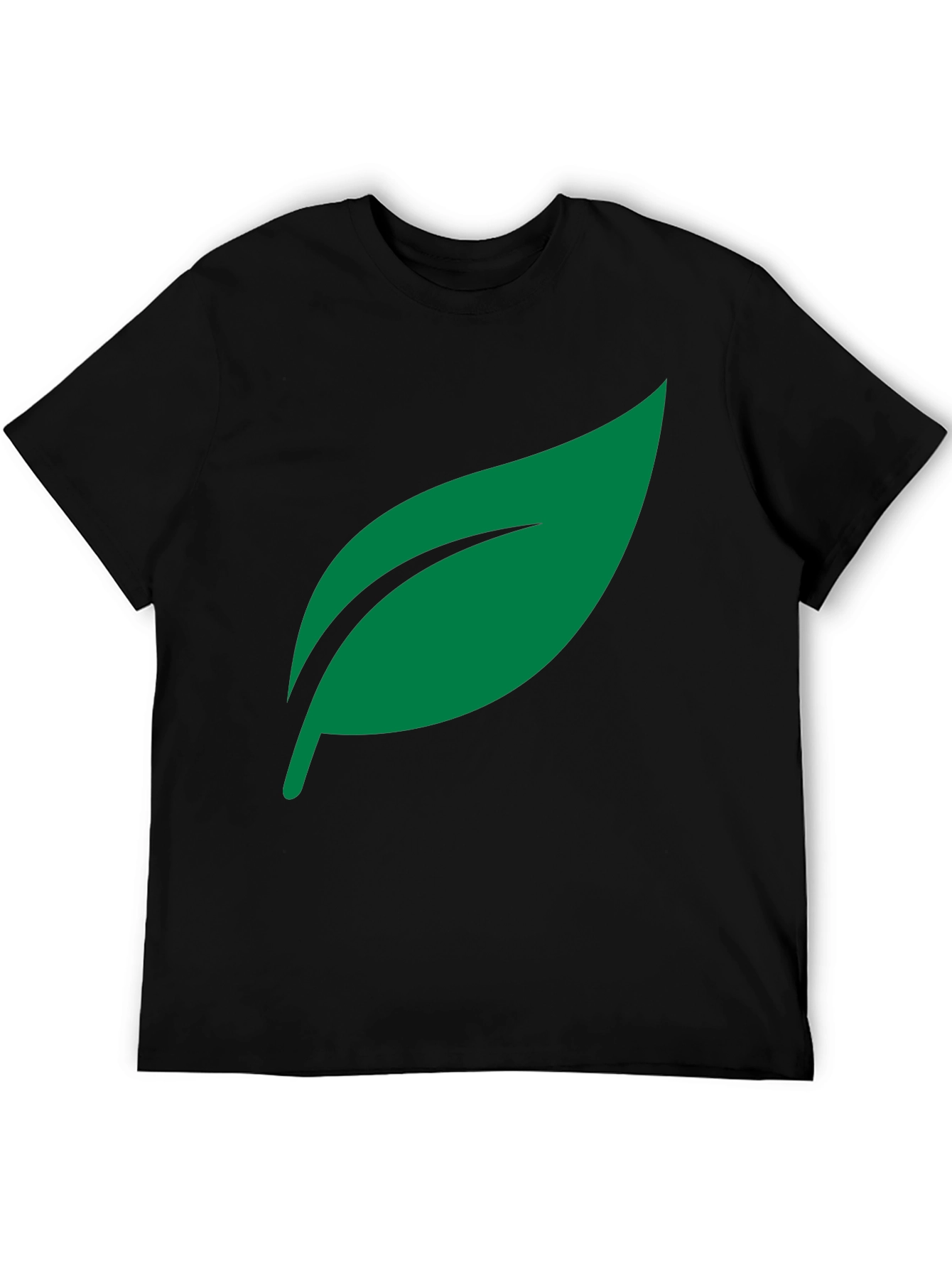 Leaf Graphic Black Tee - Nature Inspired Fashion