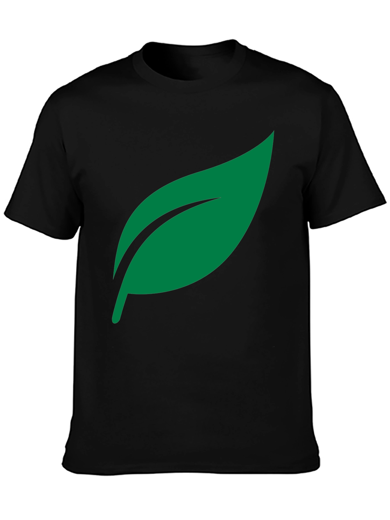 Leaf Graphic Black Tee - Nature Inspired Fashion