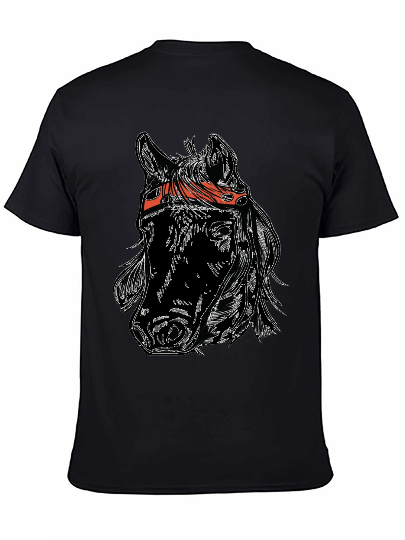 Horse Head Graphic Tee - Black