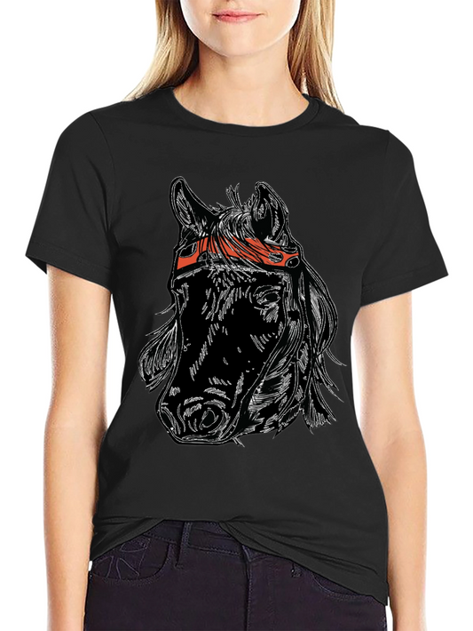 Horse Head Graphic Tee - Black