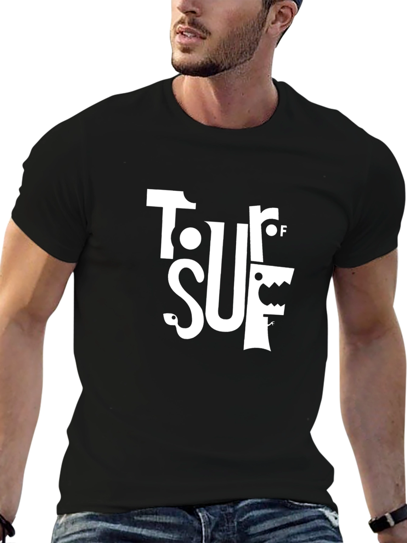 Tour of SUF White Graphic Print Black T-Shirt