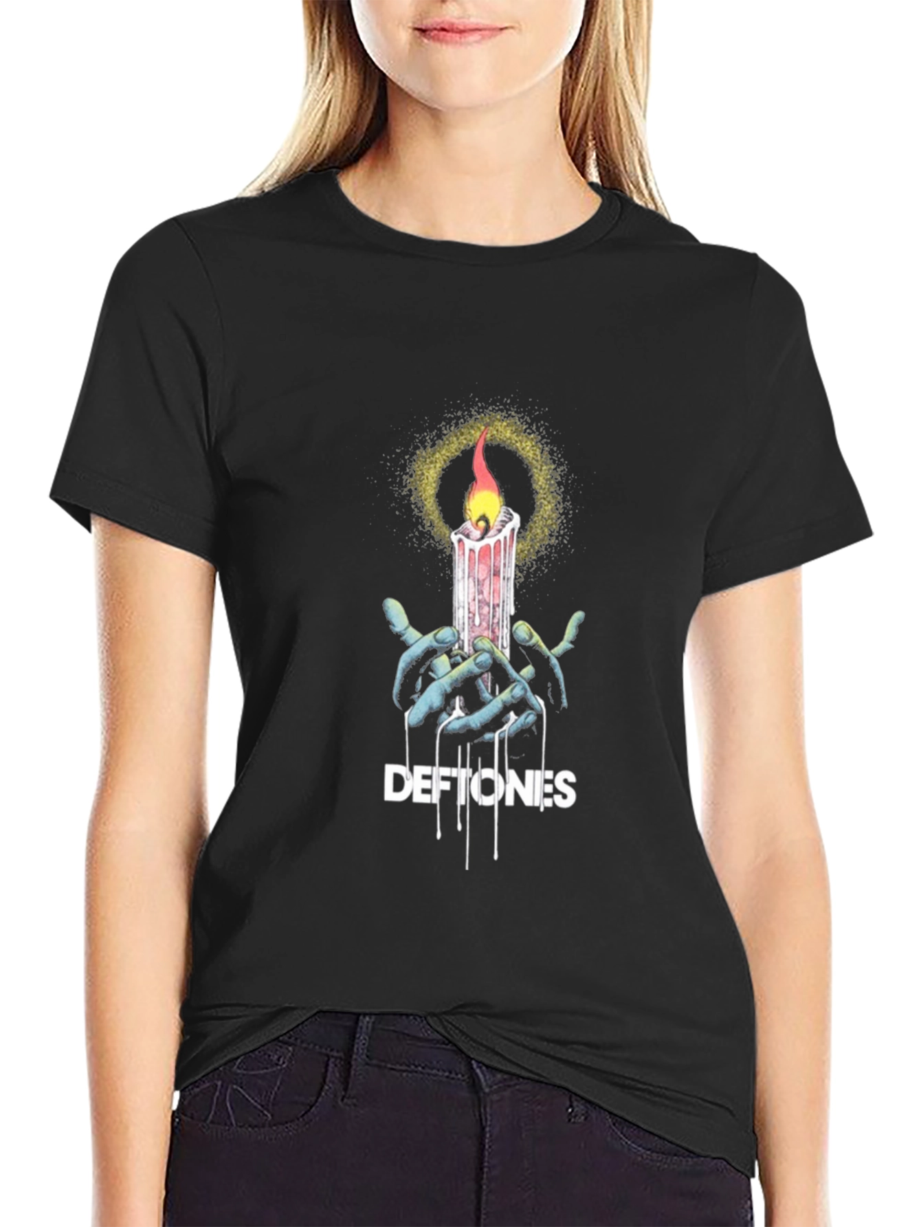 Deftones Candle T-Shirt - Black Graphic Tee