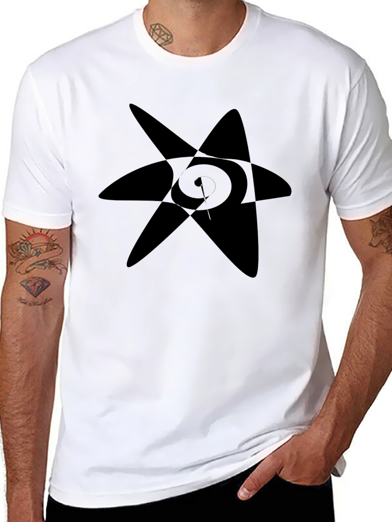 Abstract Star Black Graphic Tee