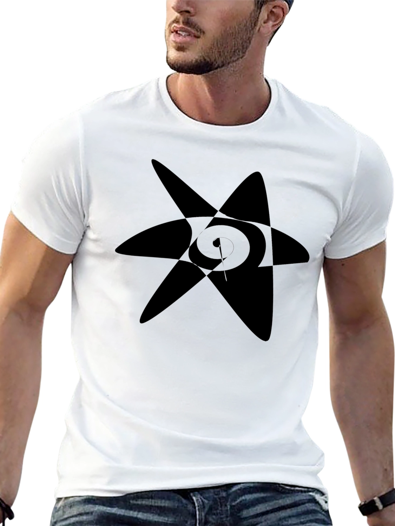 Abstract Star Black Graphic Tee
