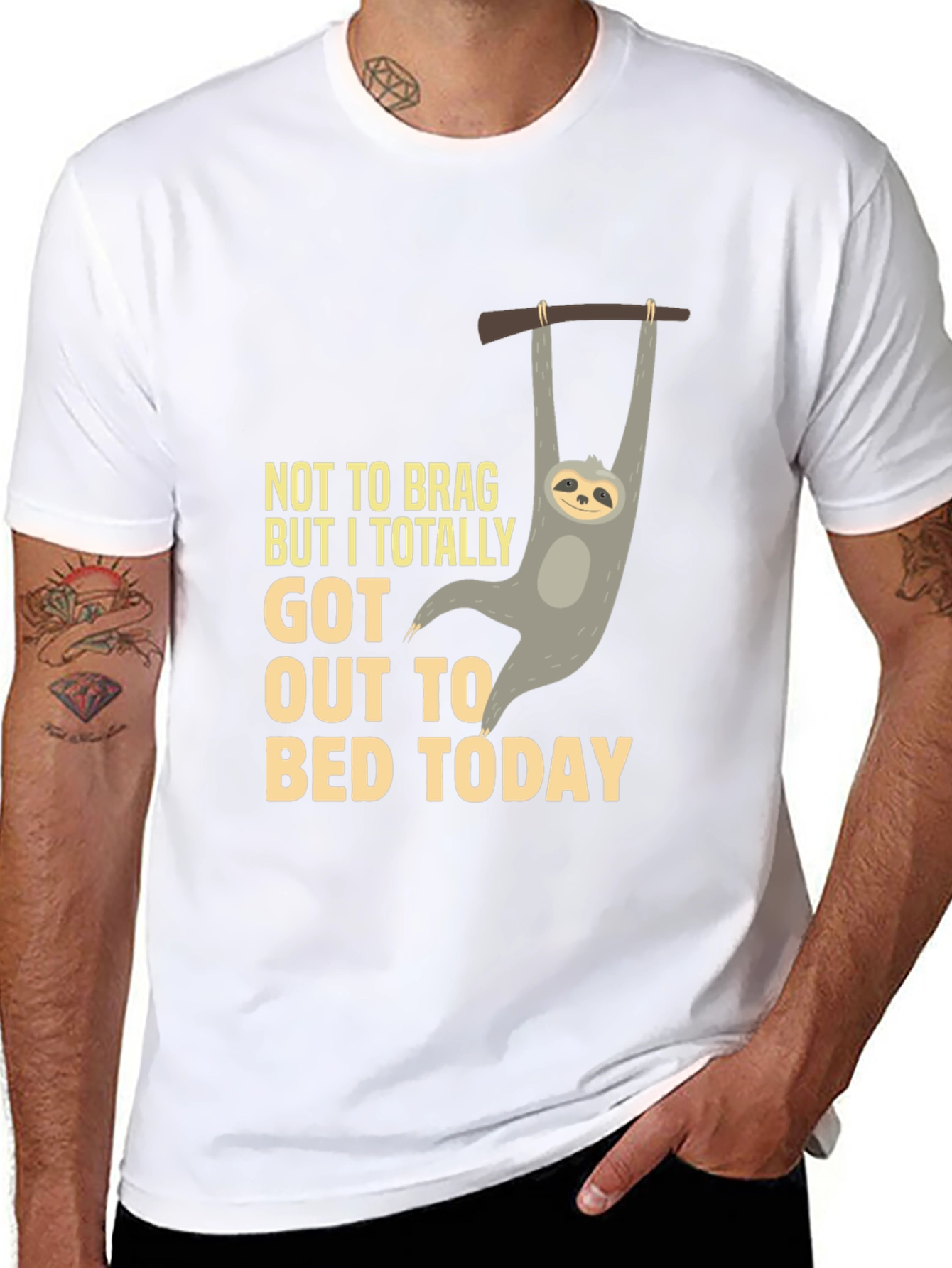 Funny Sloth T-Shirt: Not To Brag Bed Today