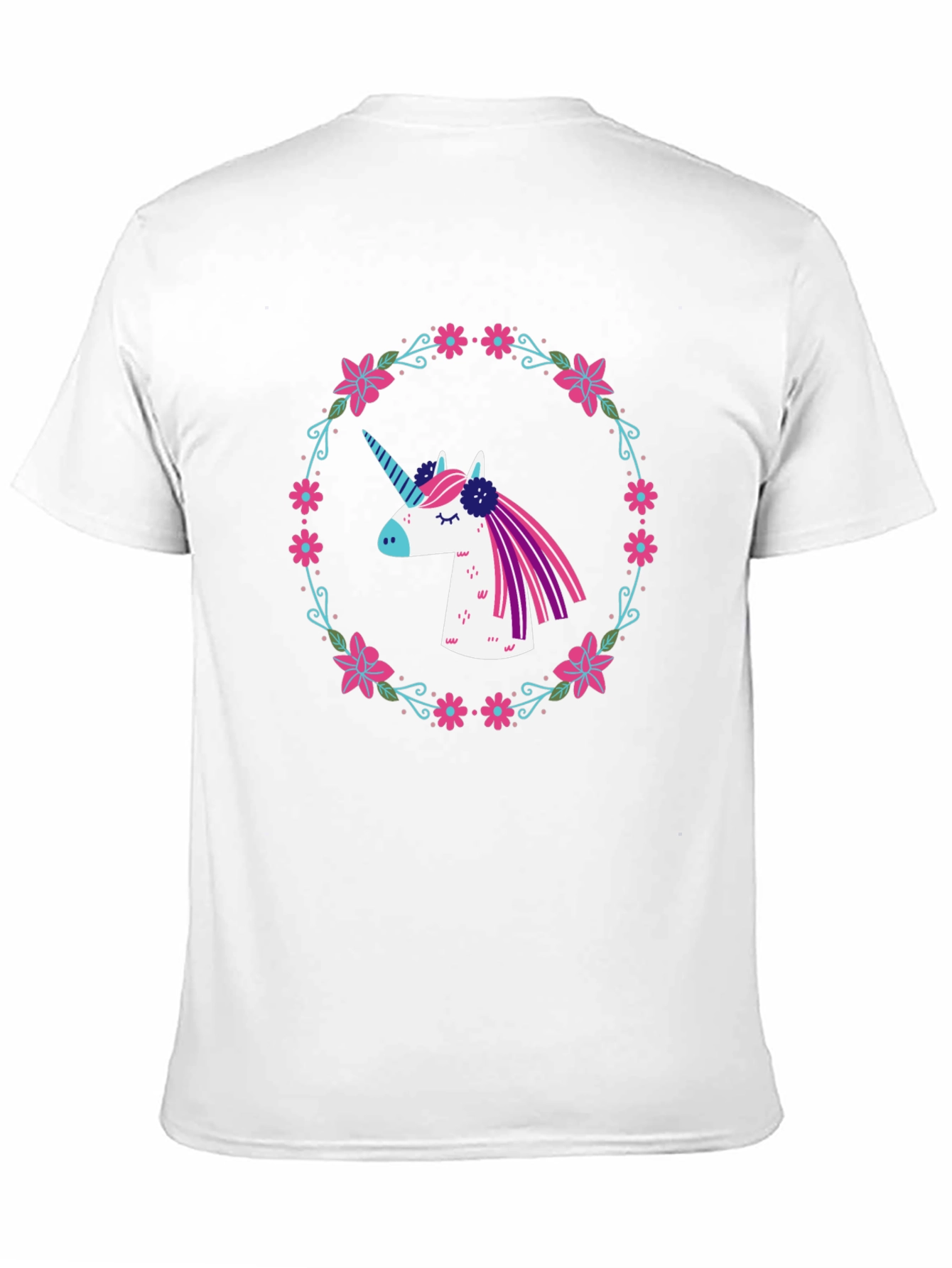 Unicorn Floral Wreath Graphic Tee