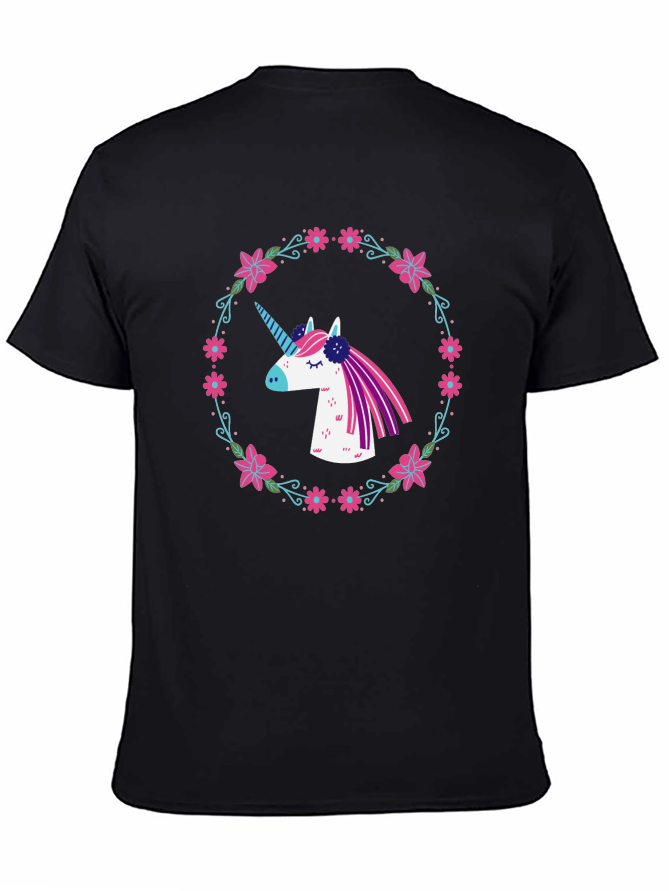 Unicorn Floral Wreath Graphic Tee
