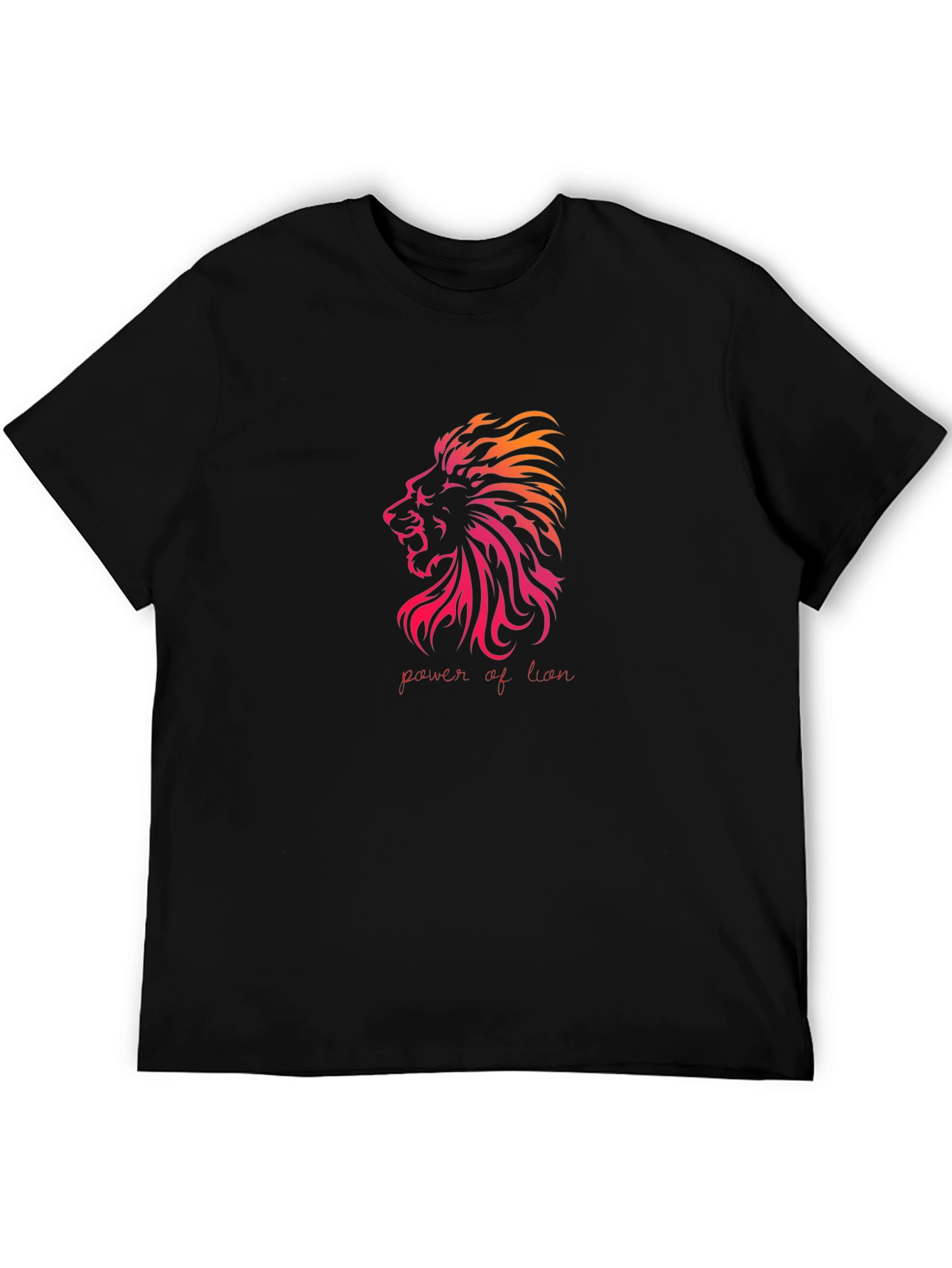 Power of Lion Graphic T-Shirt - Black