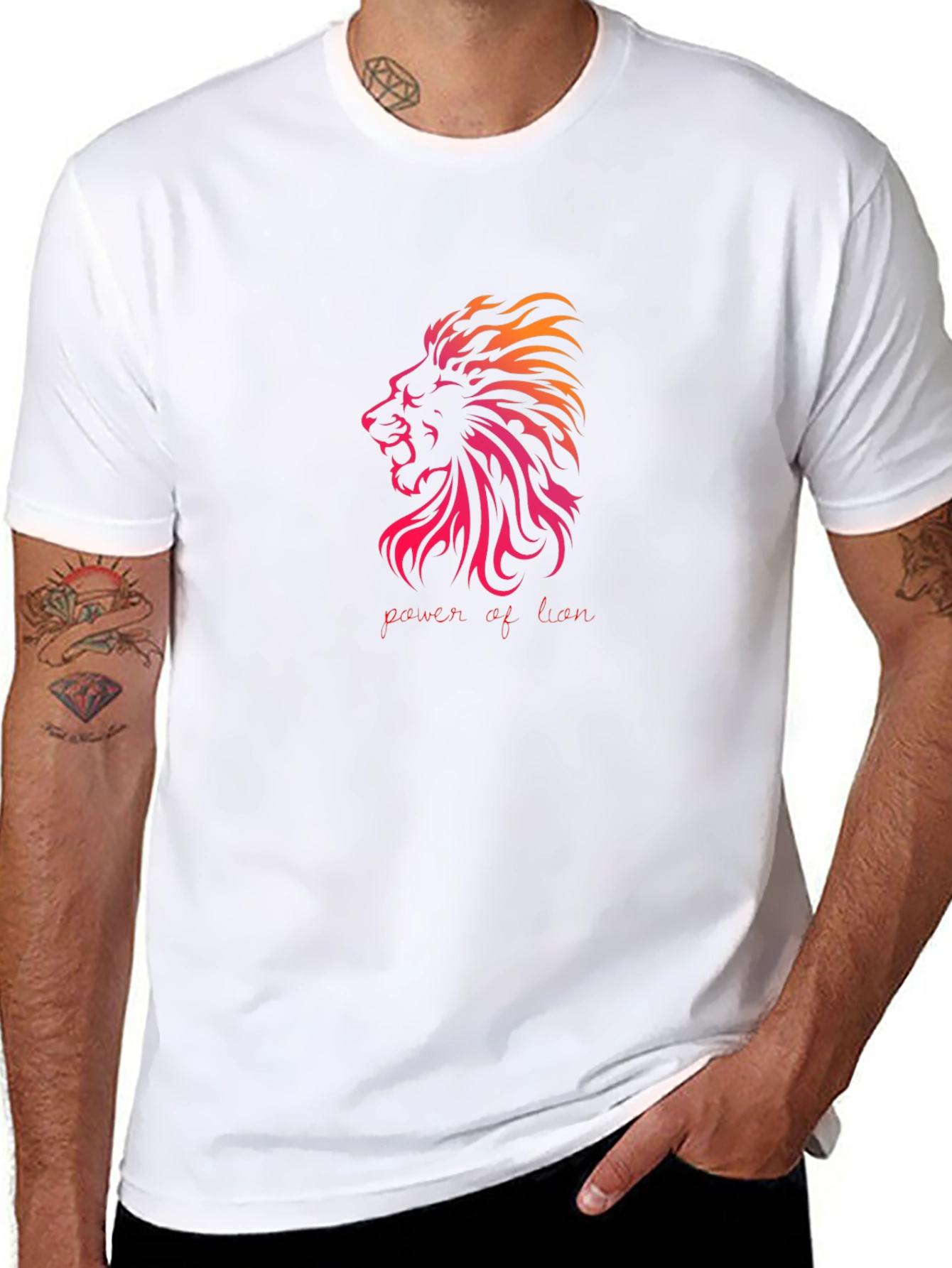 Power of Lion Graphic T-Shirt - Black