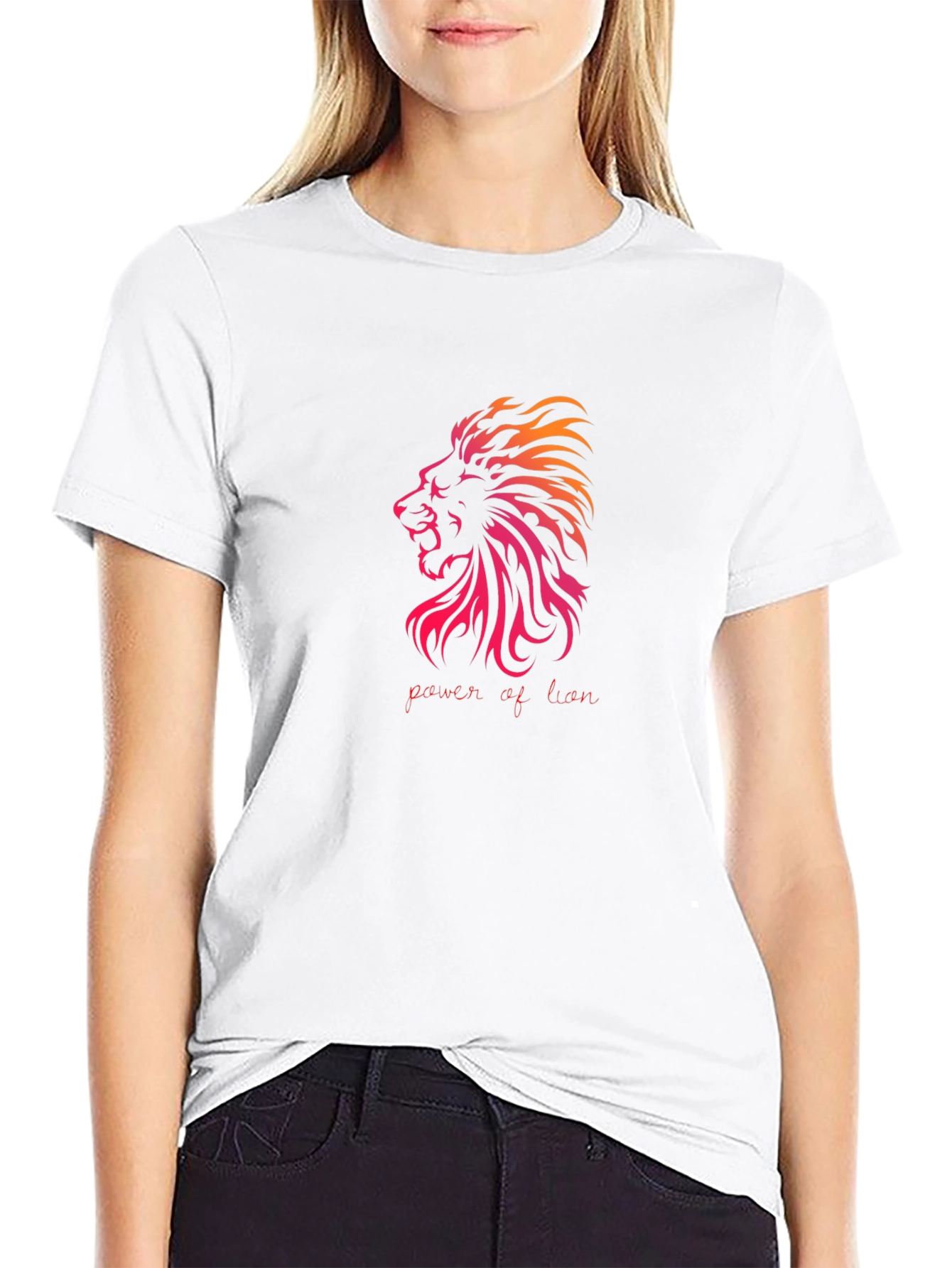 Power of Lion Graphic T-Shirt - Black