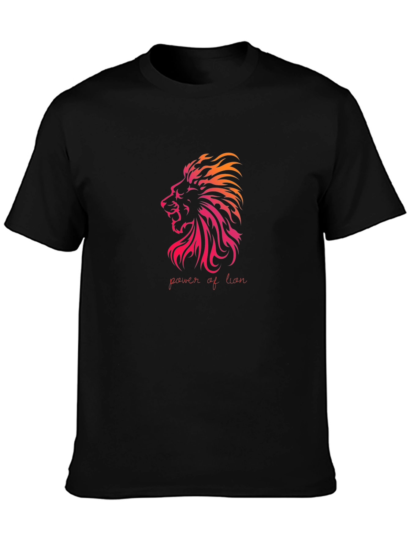 Power of Lion Graphic T-Shirt - Black