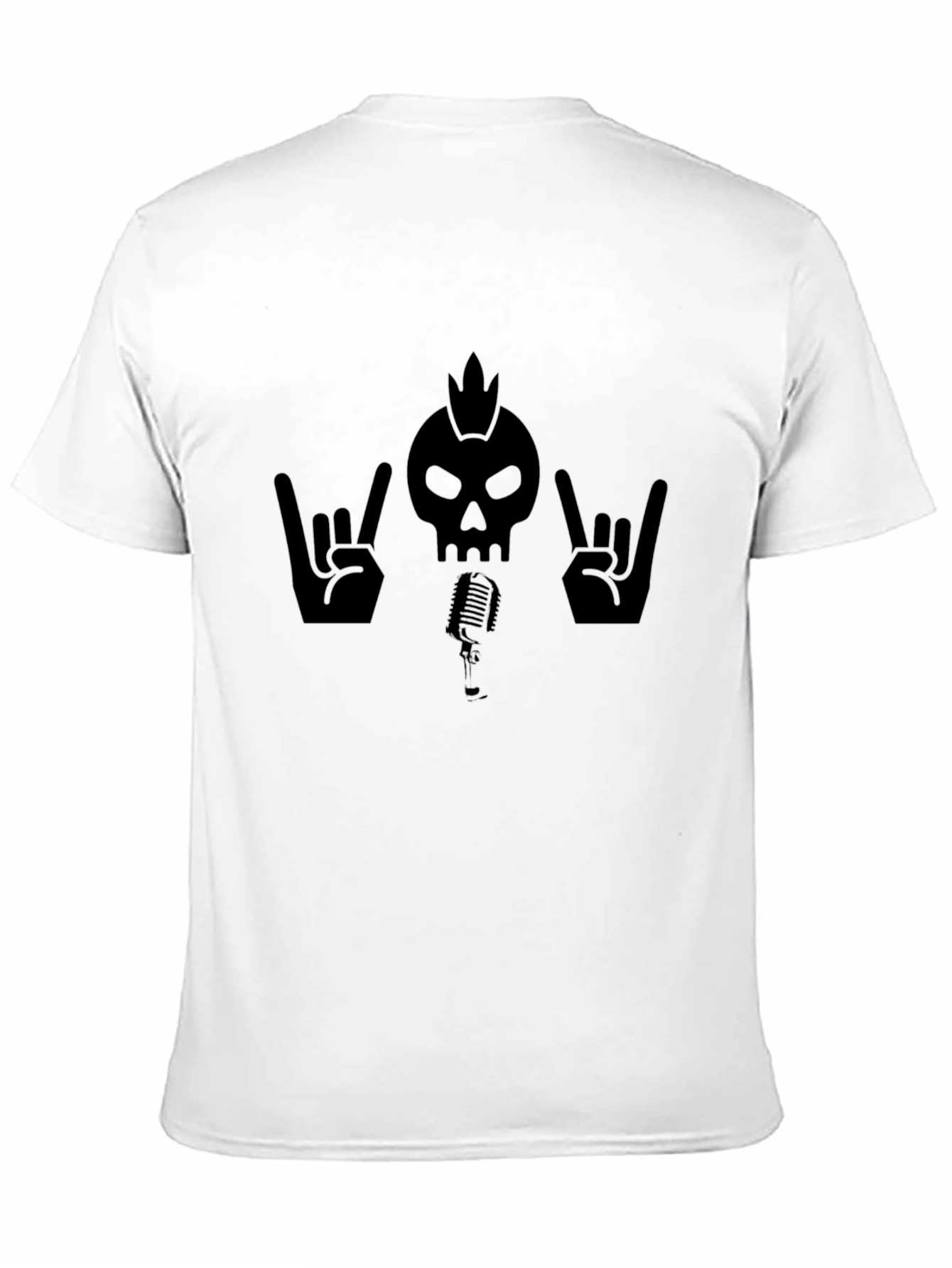 Rock On Skull Graphic Tee - Black