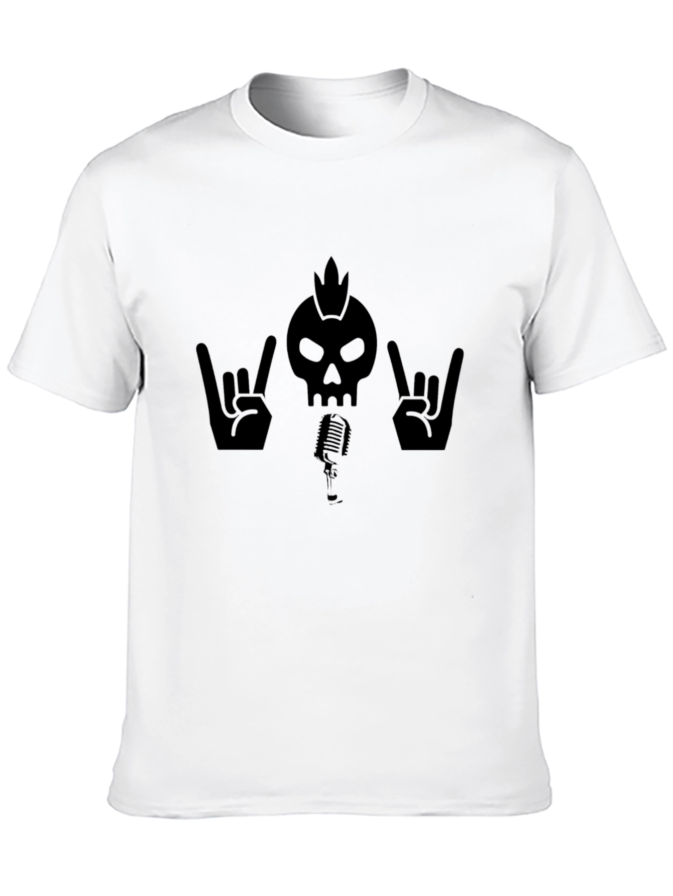 Rock On Skull Graphic Tee - Black
