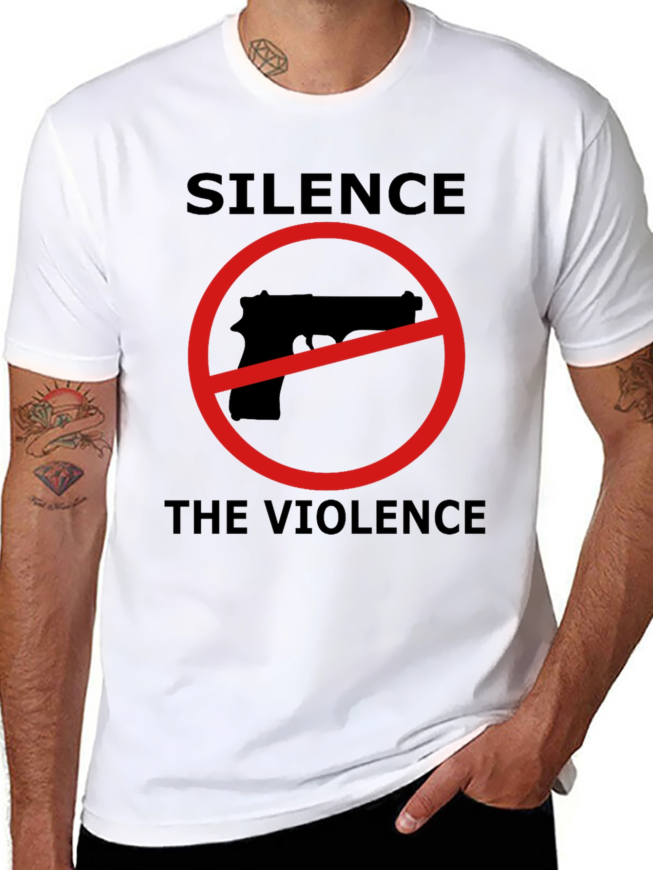 Silence the Violence Graphic T-Shirt - Anti-Gun Activism Tee
