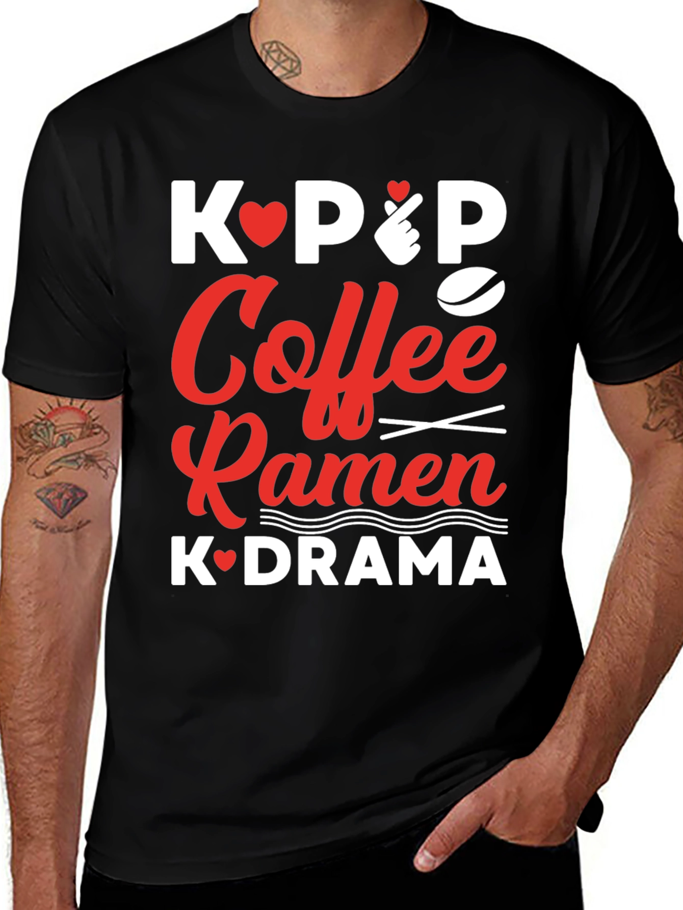 Kpop Coffee Ramen K-drama T-shirt