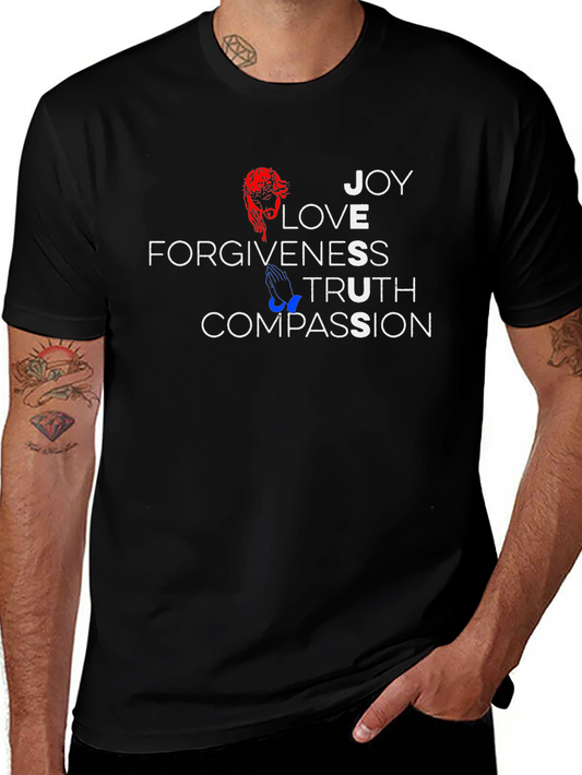 Faith-Inspired Graphic T-Shirt - Joy Love Compassion